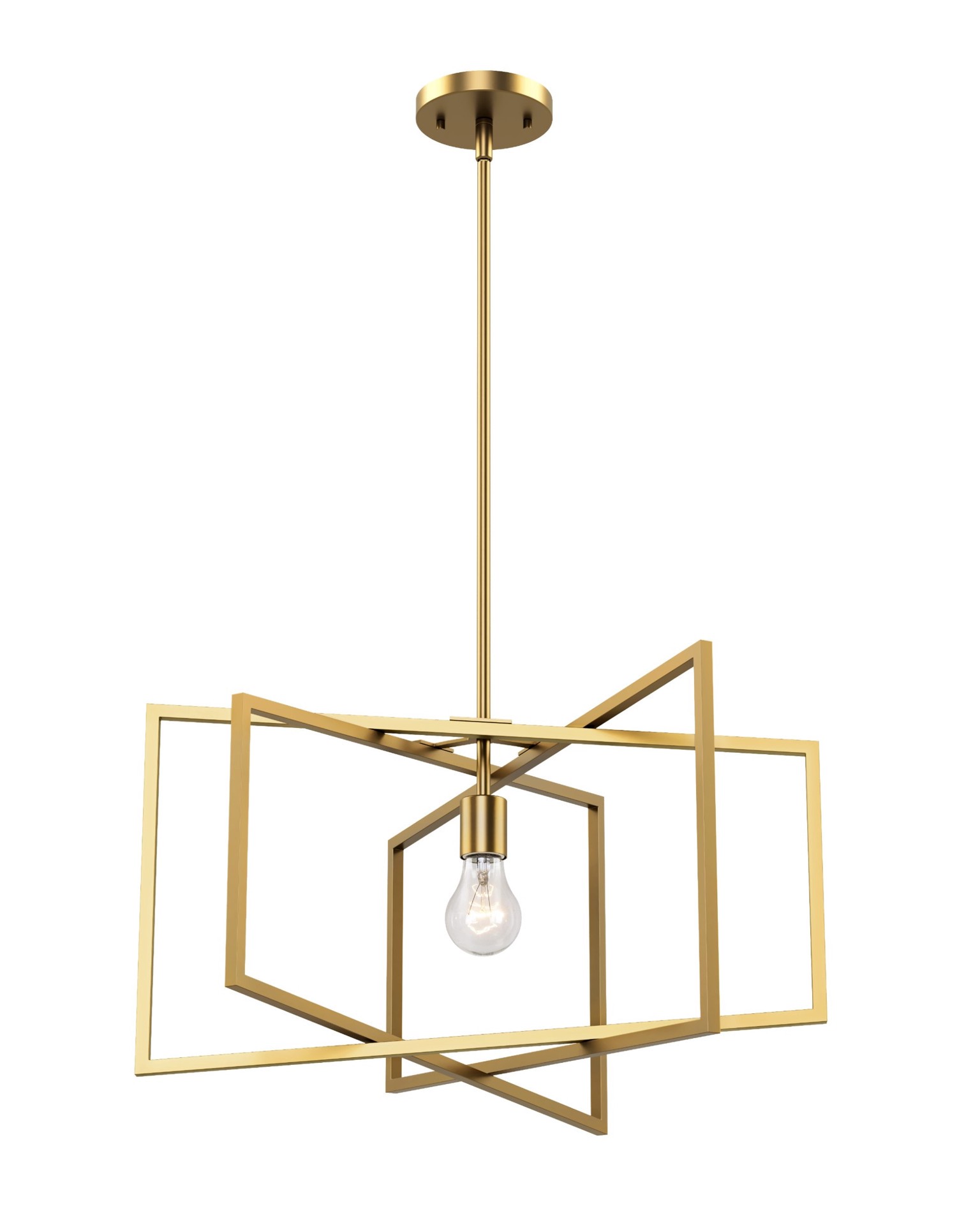 slide 1 of 6, Origin 21 Farley 1 -Light Brushed Gold Modern/contemporary Geometric Medium Hanging Pendant light, 1 ct