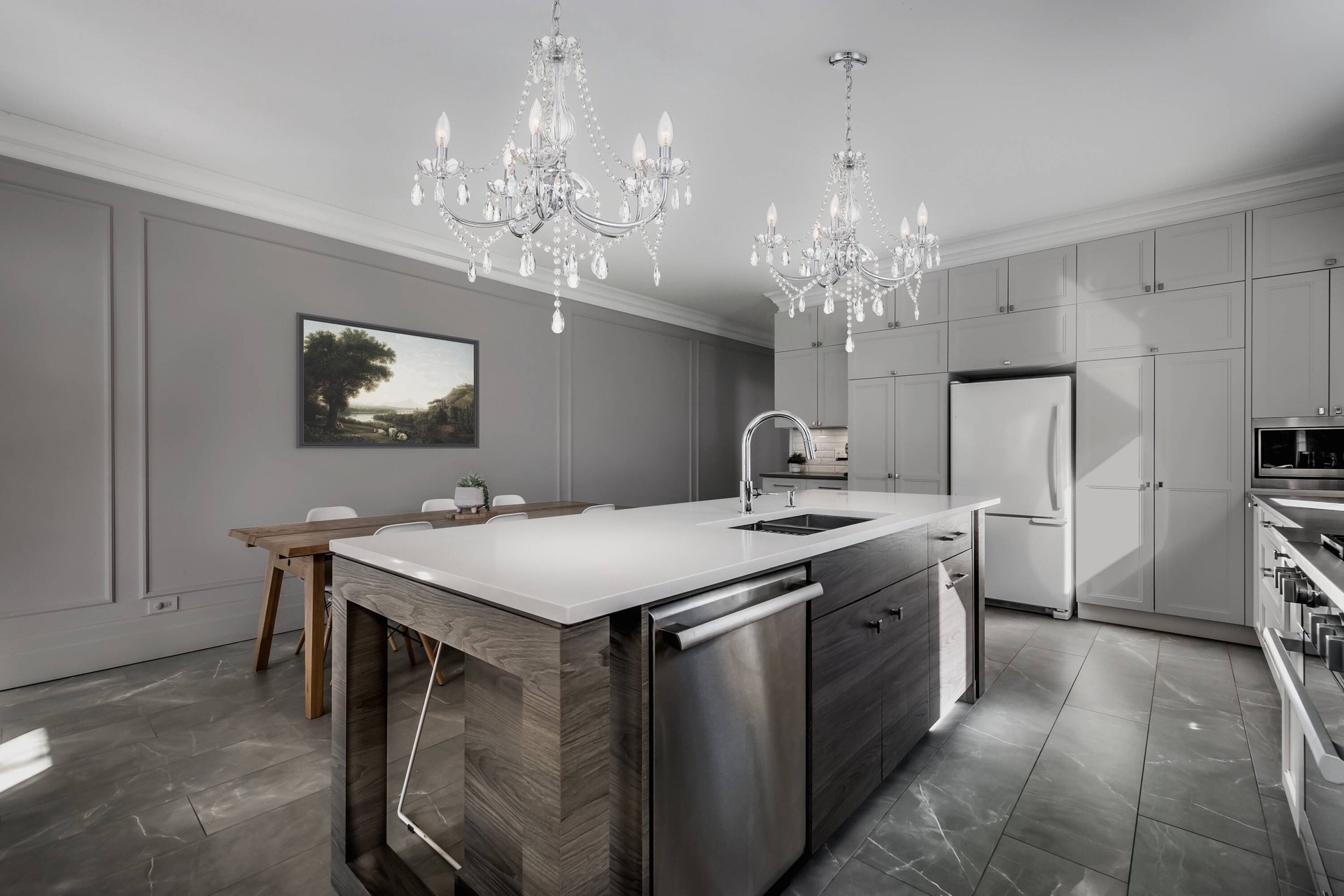 slide 4 of 6, allen + roth Brookehill 5 -Light Chrome Traditional Plug-in/Hardwired Crystal For Use in Bedrooms, Dining Rooms, Foyers, Kitchens, Living Rooms Chandelier, 1 ct