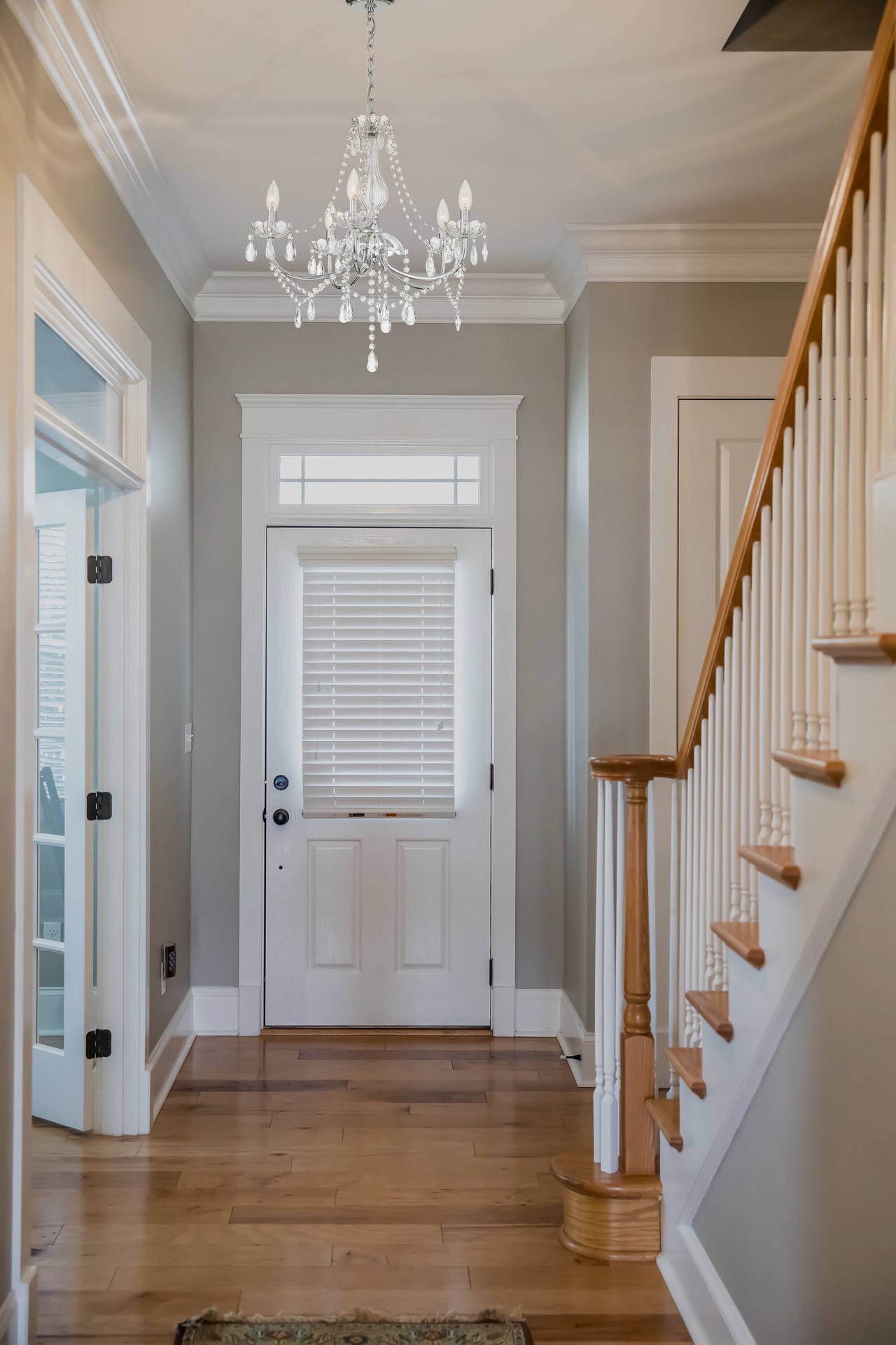 slide 5 of 6, allen + roth Brookehill 5 -Light Chrome Traditional Plug-in/Hardwired Crystal For Use in Bedrooms, Dining Rooms, Foyers, Kitchens, Living Rooms Chandelier, 1 ct