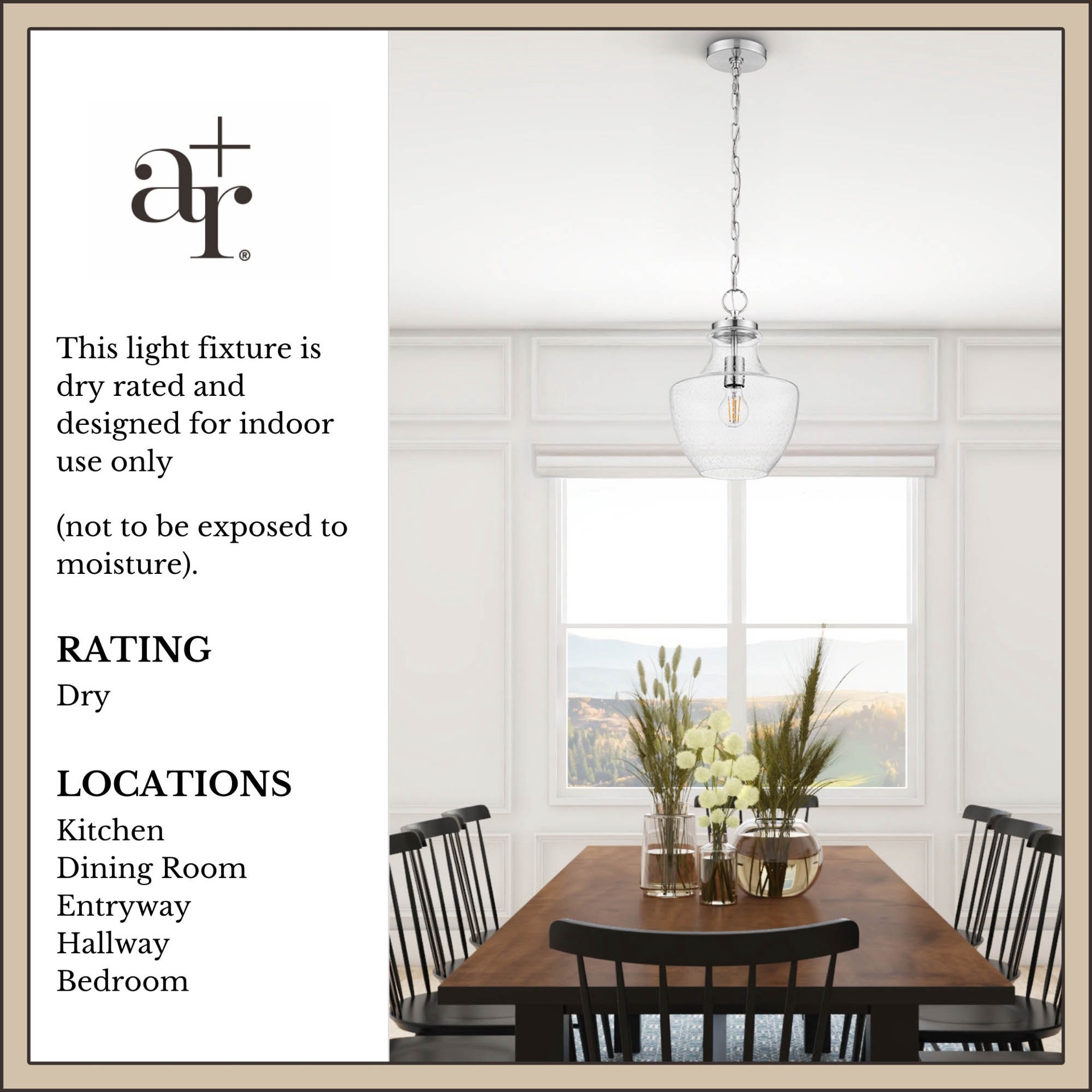 slide 5 of 6, allen + roth Barton 1 -Light Brushed Nickel Transitional Seeded glass Teardrop Small Hanging Pendant light, 1 ct
