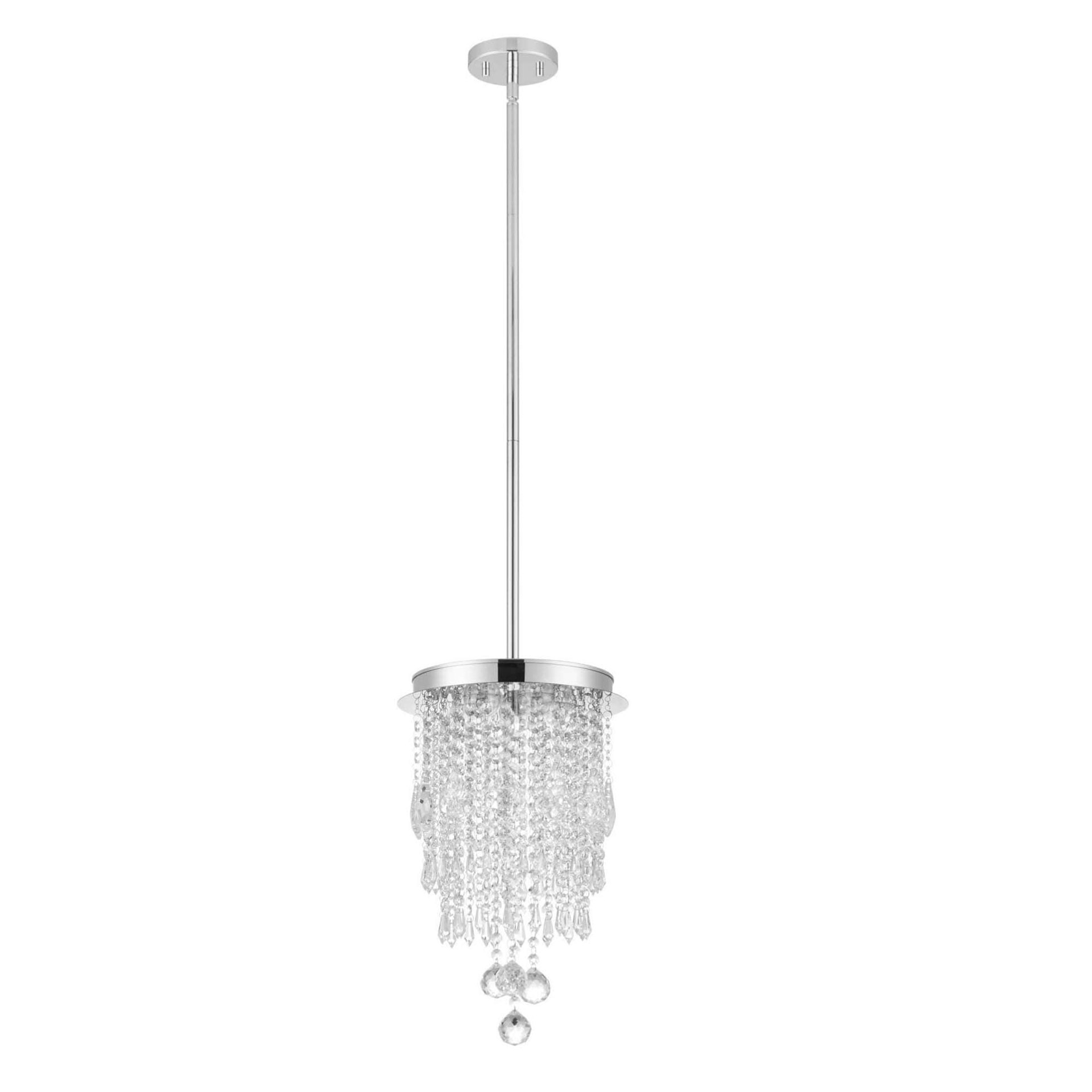 slide 3 of 6, allen + roth Barclay 1 -Light Chrome Modern/contemporary Tiered Integrated LED Small Hanging Pendant light, 1 ct