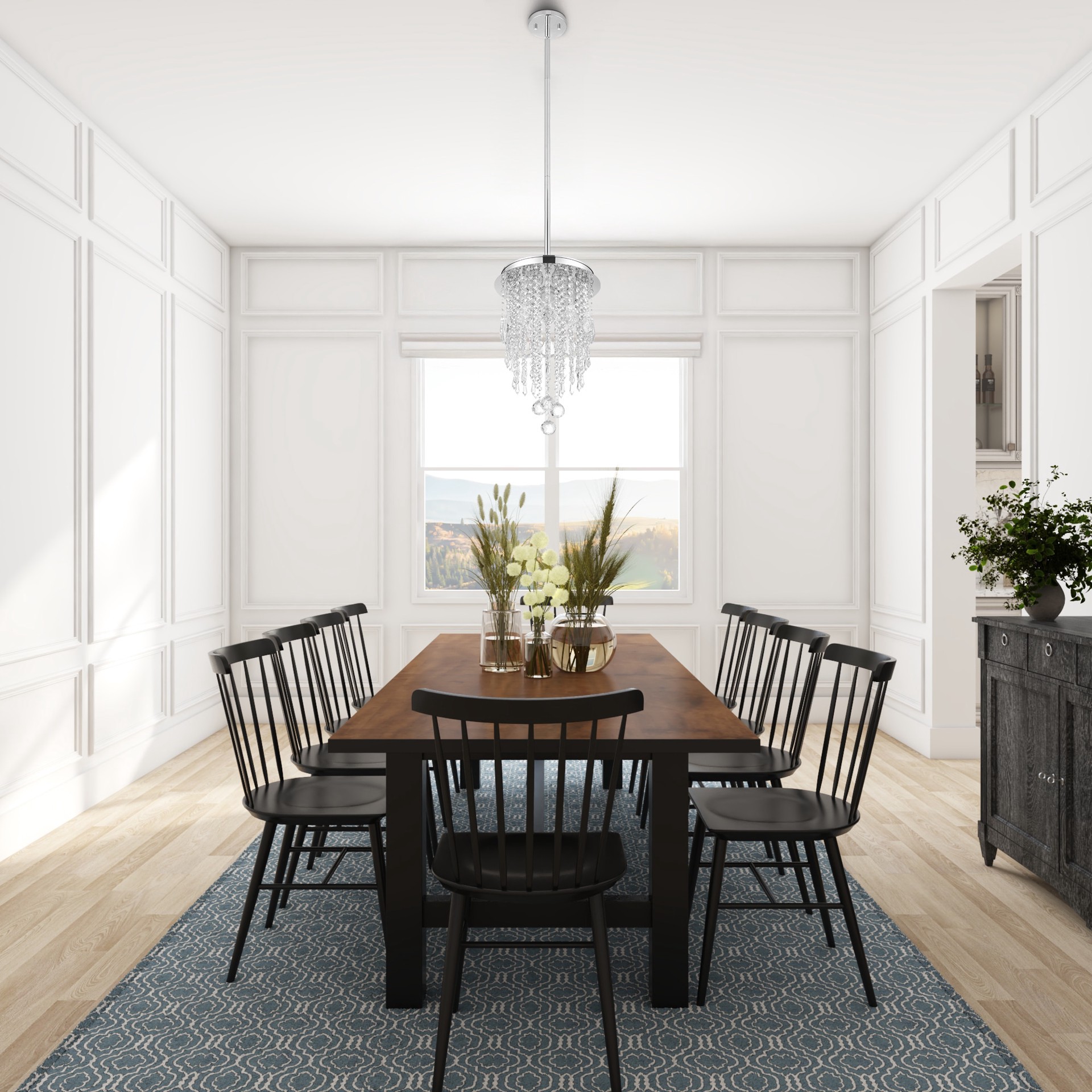 slide 5 of 6, allen + roth Barclay 1 -Light Chrome Modern/contemporary Tiered Integrated LED Small Hanging Pendant light, 1 ct