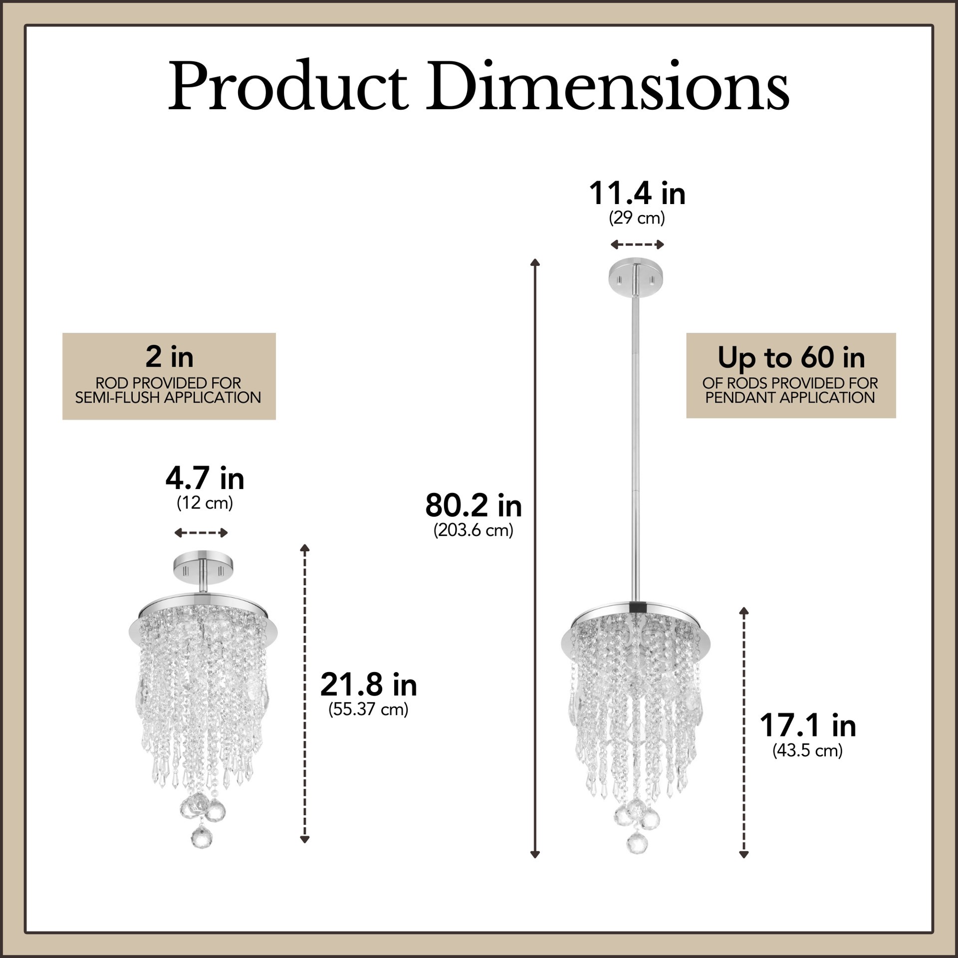 slide 6 of 6, allen + roth Barclay 1 -Light Chrome Modern/contemporary Tiered Integrated LED Small Hanging Pendant light, 1 ct