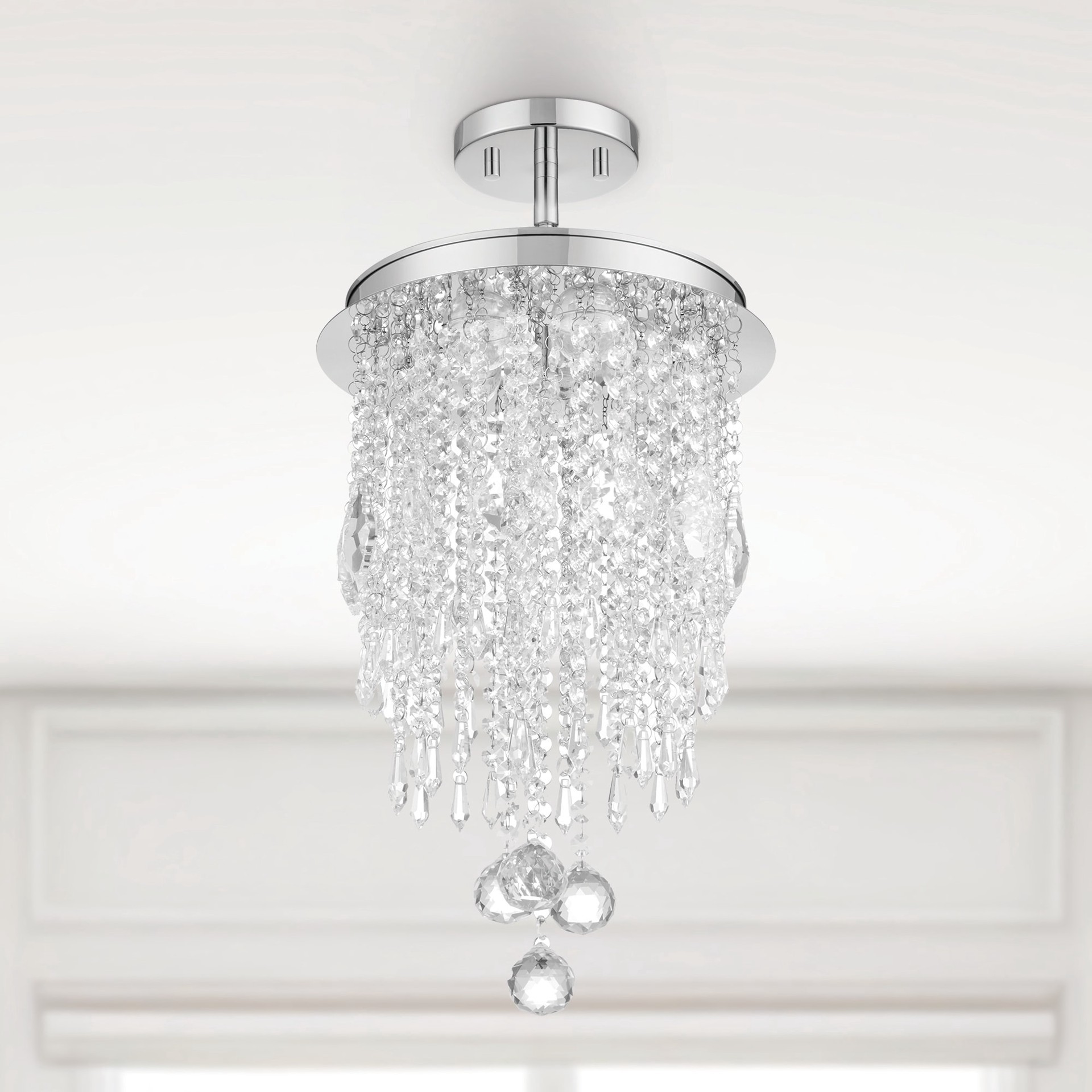 slide 1 of 6, allen + roth Barclay 1 -Light Chrome Modern/contemporary Tiered Integrated LED Small Hanging Pendant light, 1 ct