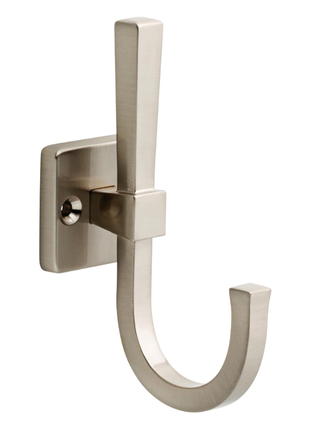 slide 1 of 6, allen + roth 1 -Hook 3.0315-in x 4.6063-in H Satin Nickel Decorative Wall Hook ( 25-lb Capacity), 1 ct