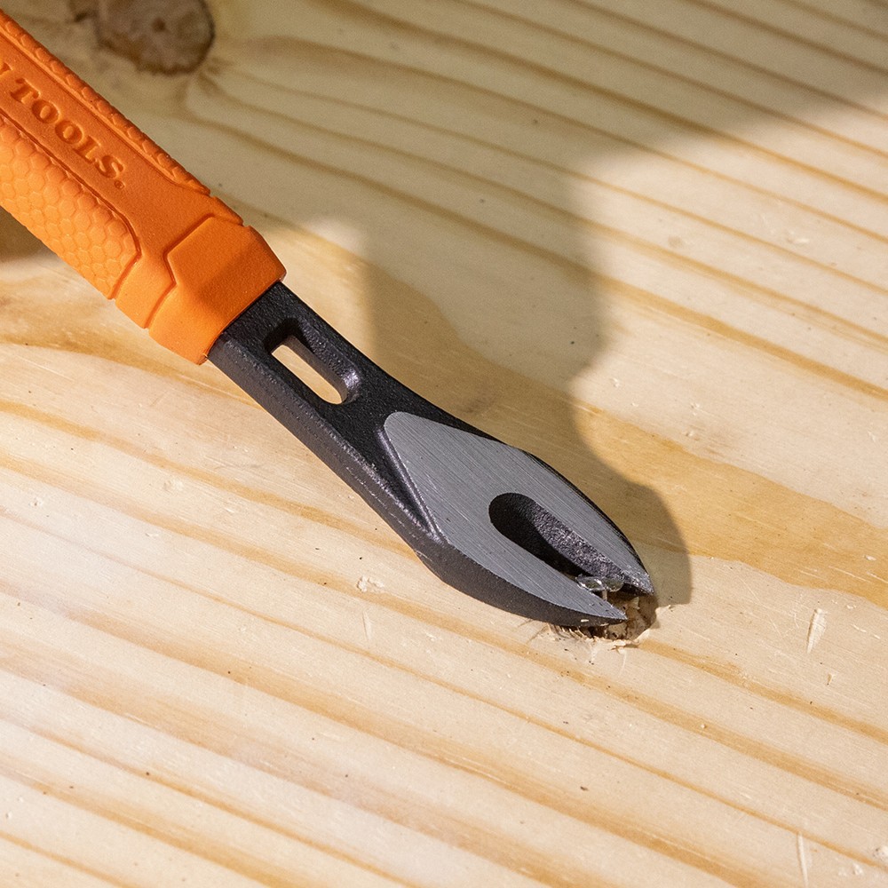 slide 3 of 6, Klein Tools Nail Puller with Integrated Dimpler, 8-Inch, 1 ct