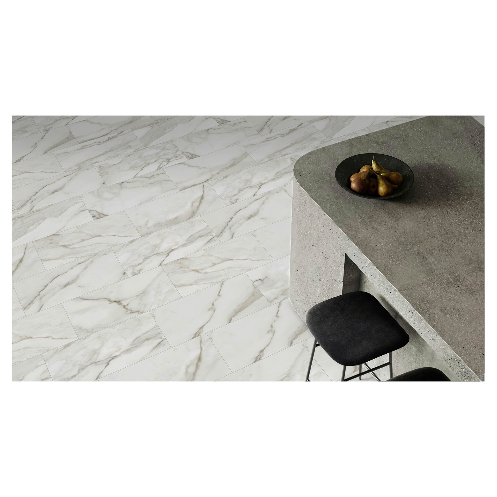 slide 2 of 6, Anatolia Calacatta Regent Calacatta 12-in x 24-in Matte Porcelain Floor and Wall Tile ( 1.93-sq ft Piece ), 1 ct