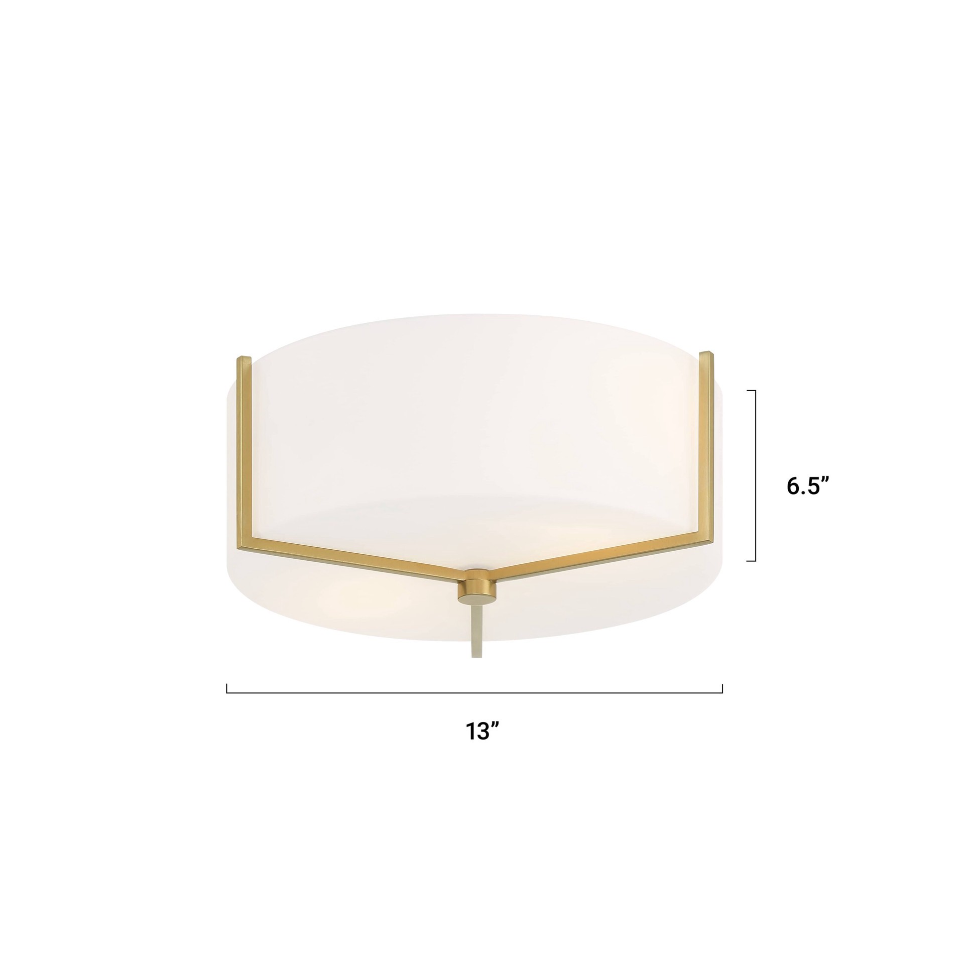 slide 2 of 6, allen + roth Fowler 2 -Light 13.25-in Brushed Gold Semi Flush Mount Light, 1 ct