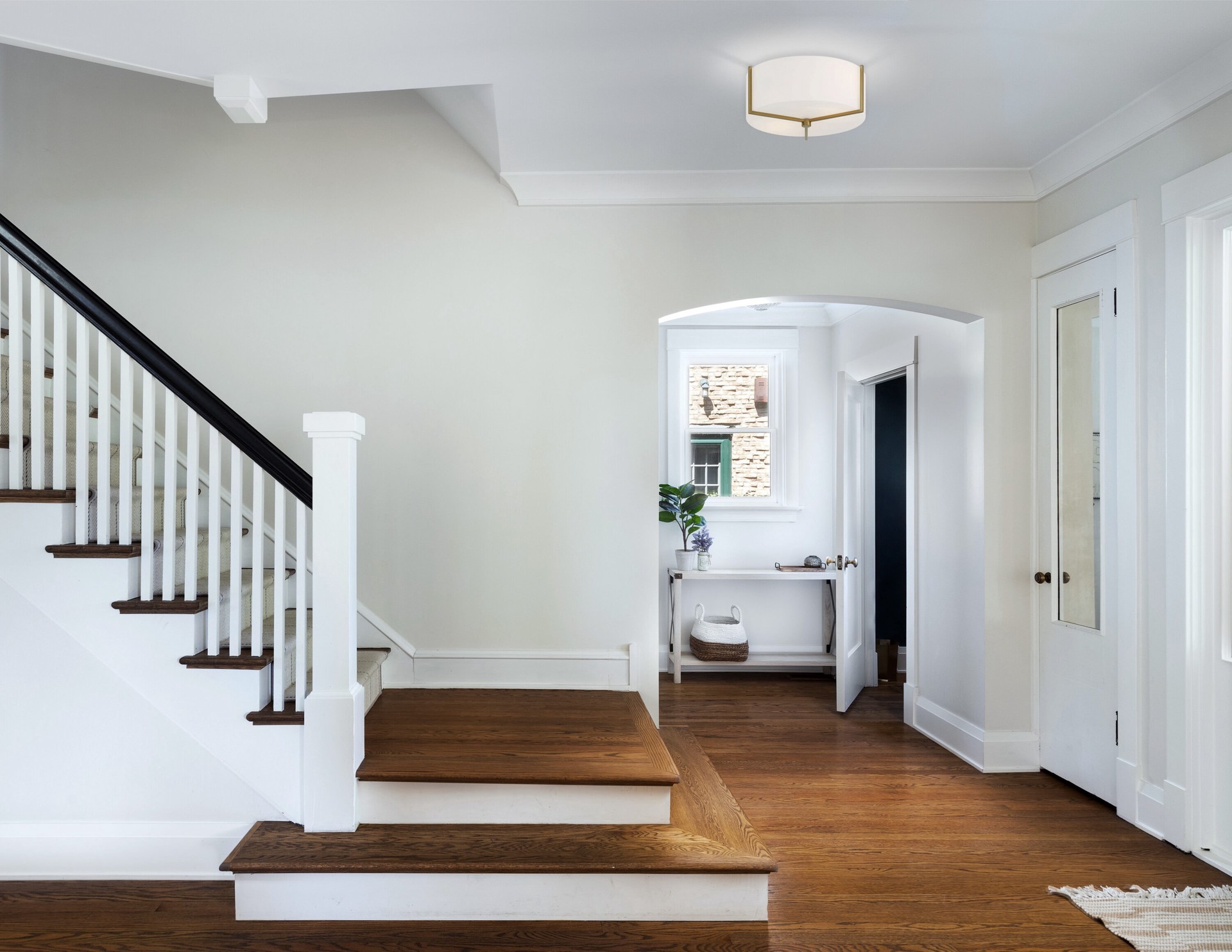 slide 5 of 6, allen + roth Fowler 2 -Light 13.25-in Brushed Gold Semi Flush Mount Light, 1 ct