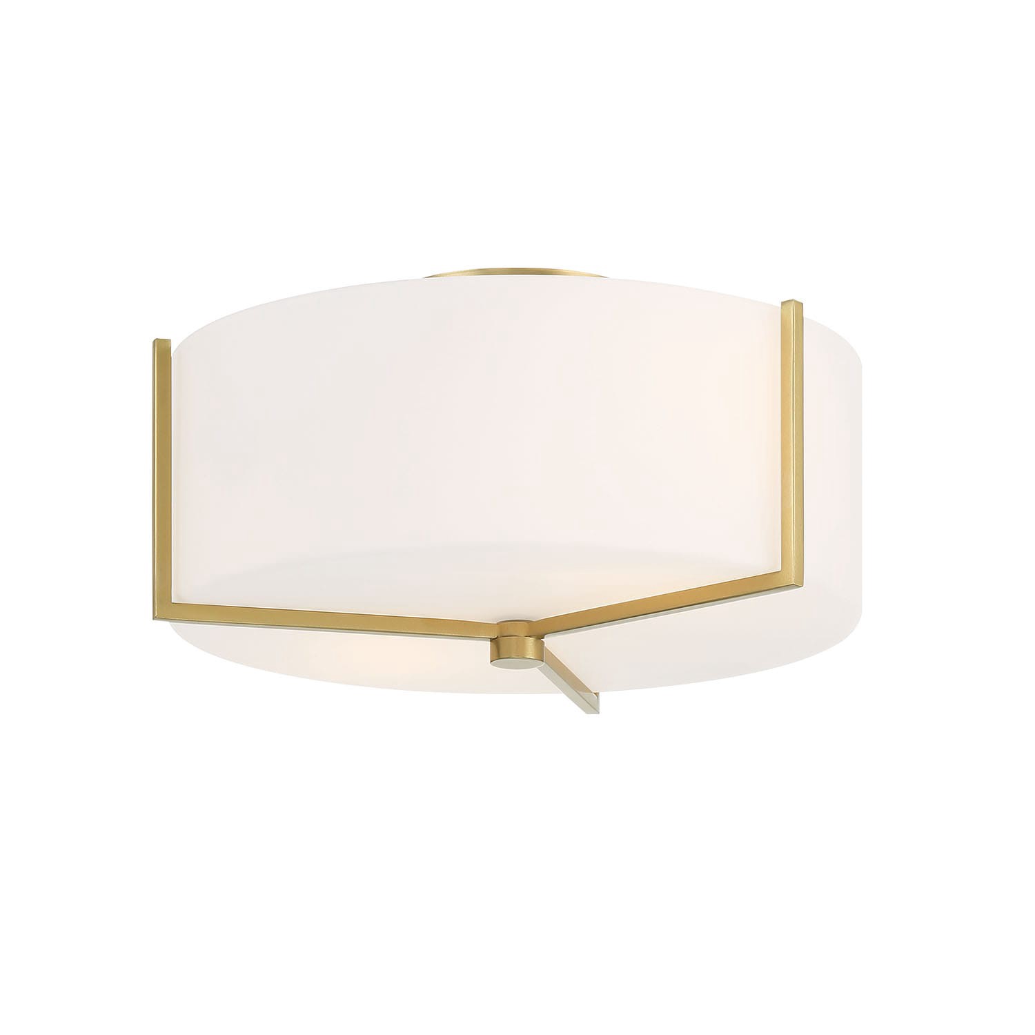 slide 1 of 6, allen + roth Fowler 2 -Light 13.25-in Brushed Gold Semi Flush Mount Light, 1 ct