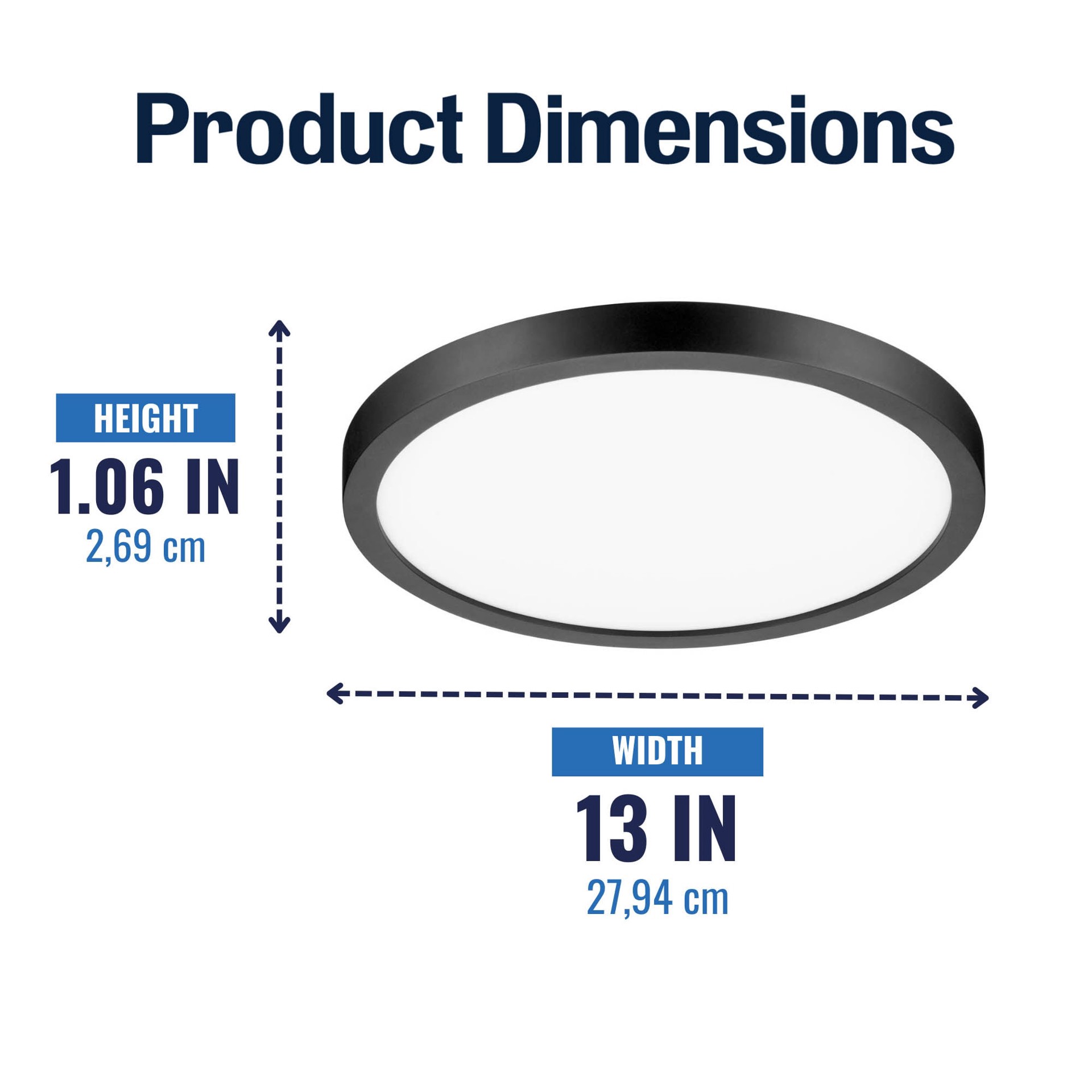 slide 6 of 6, Project Source Edge Light 1 -Light 13-in Matte Black Indoor/Outdoor Integrated LED Flush Mount Light 2 -Pack, 1 ct