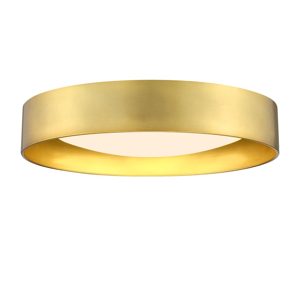 slide 3 of 6, allen + roth King 1 -Light 14-in Brushed Gold Integrated LED Flush Mount Light, 1 ct