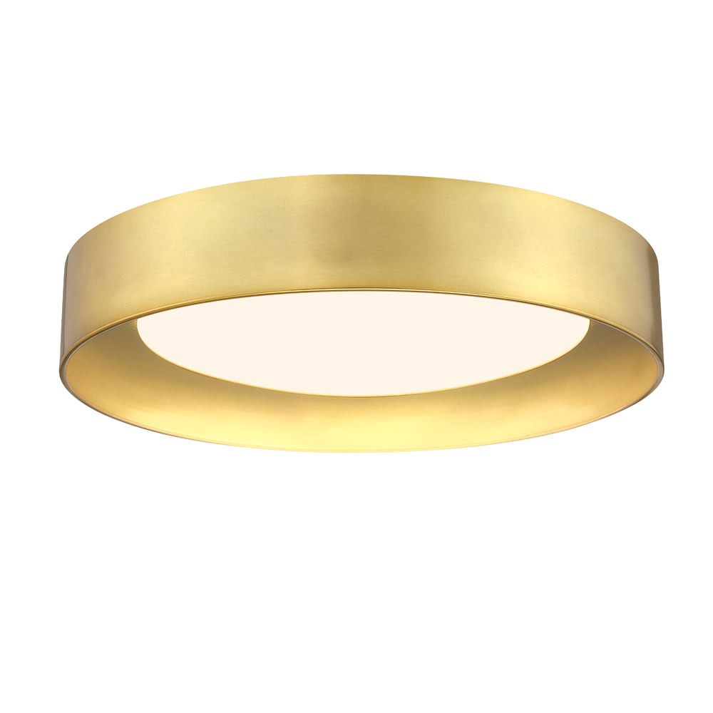 slide 4 of 6, allen + roth King 1 -Light 14-in Brushed Gold Integrated LED Flush Mount Light, 1 ct