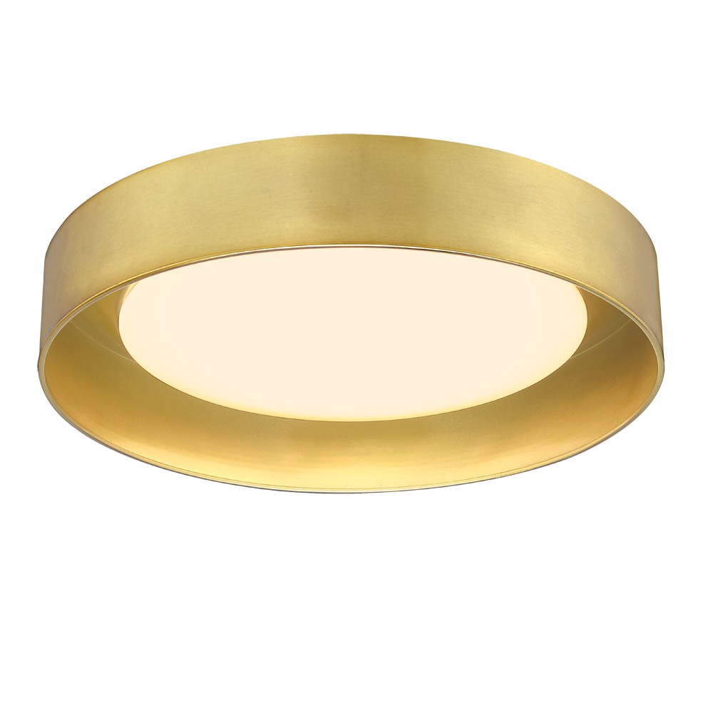 slide 6 of 6, allen + roth King 1 -Light 14-in Brushed Gold Integrated LED Flush Mount Light, 1 ct