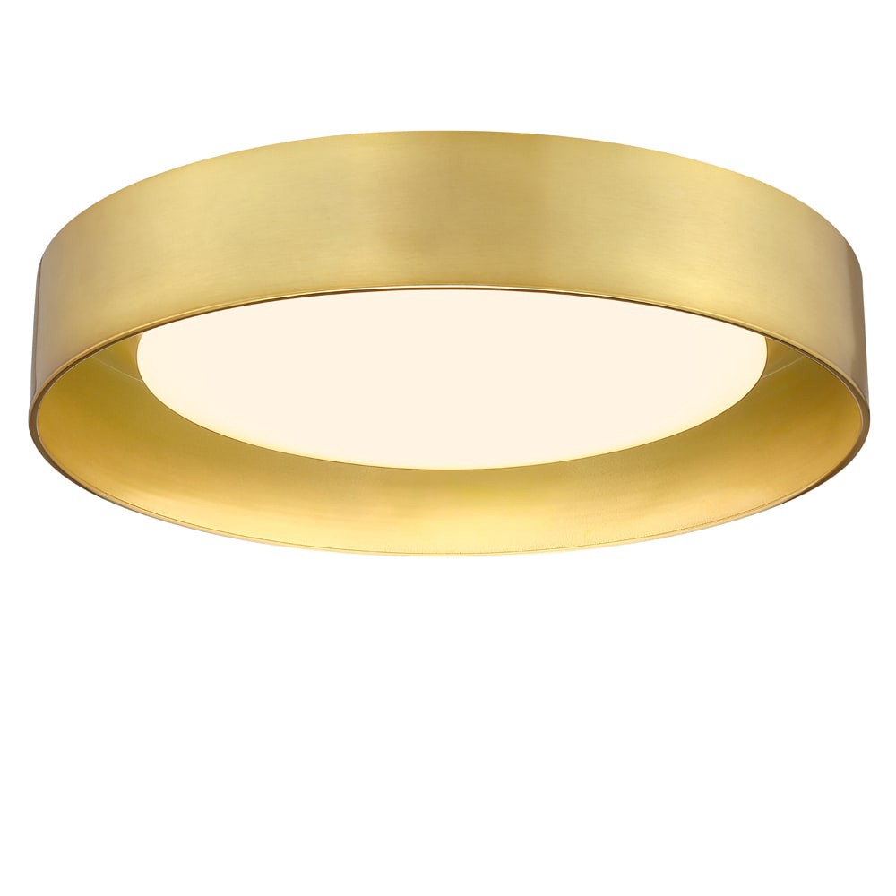 slide 1 of 6, allen + roth King 1 -Light 14-in Brushed Gold Integrated LED Flush Mount Light, 1 ct