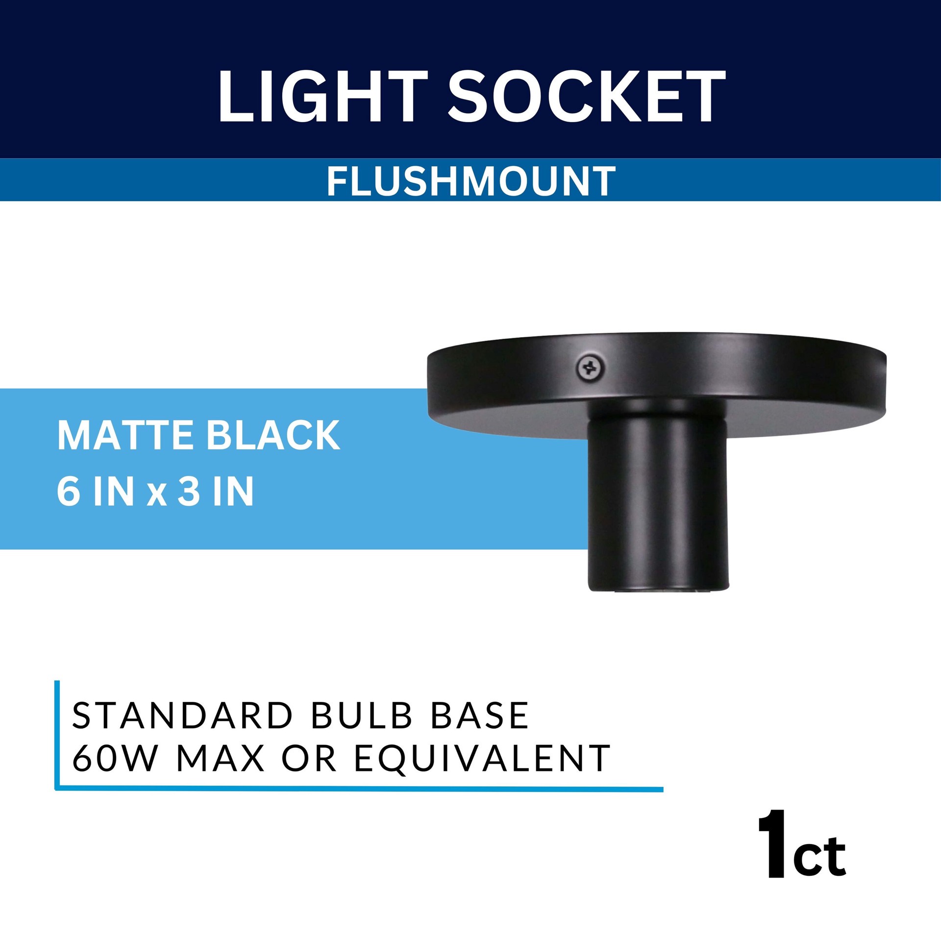 slide 3 of 6, Project Source 1 -Light 6-in Matte Black Flush Mount Light, 1 ct