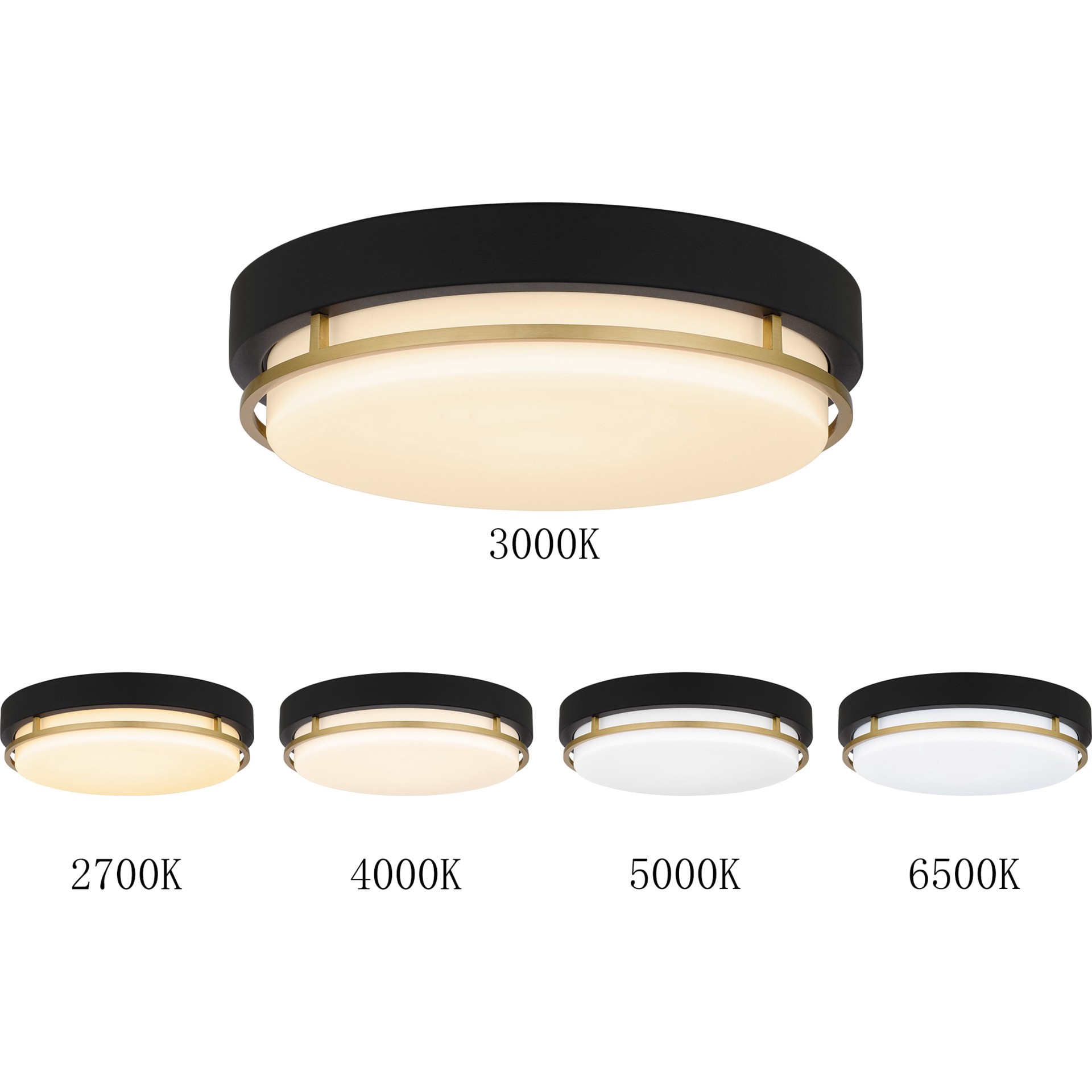 slide 6 of 6, allen + roth Brewer 14-in Matte Black Integrated LED Flush Mount Light, 1 ct