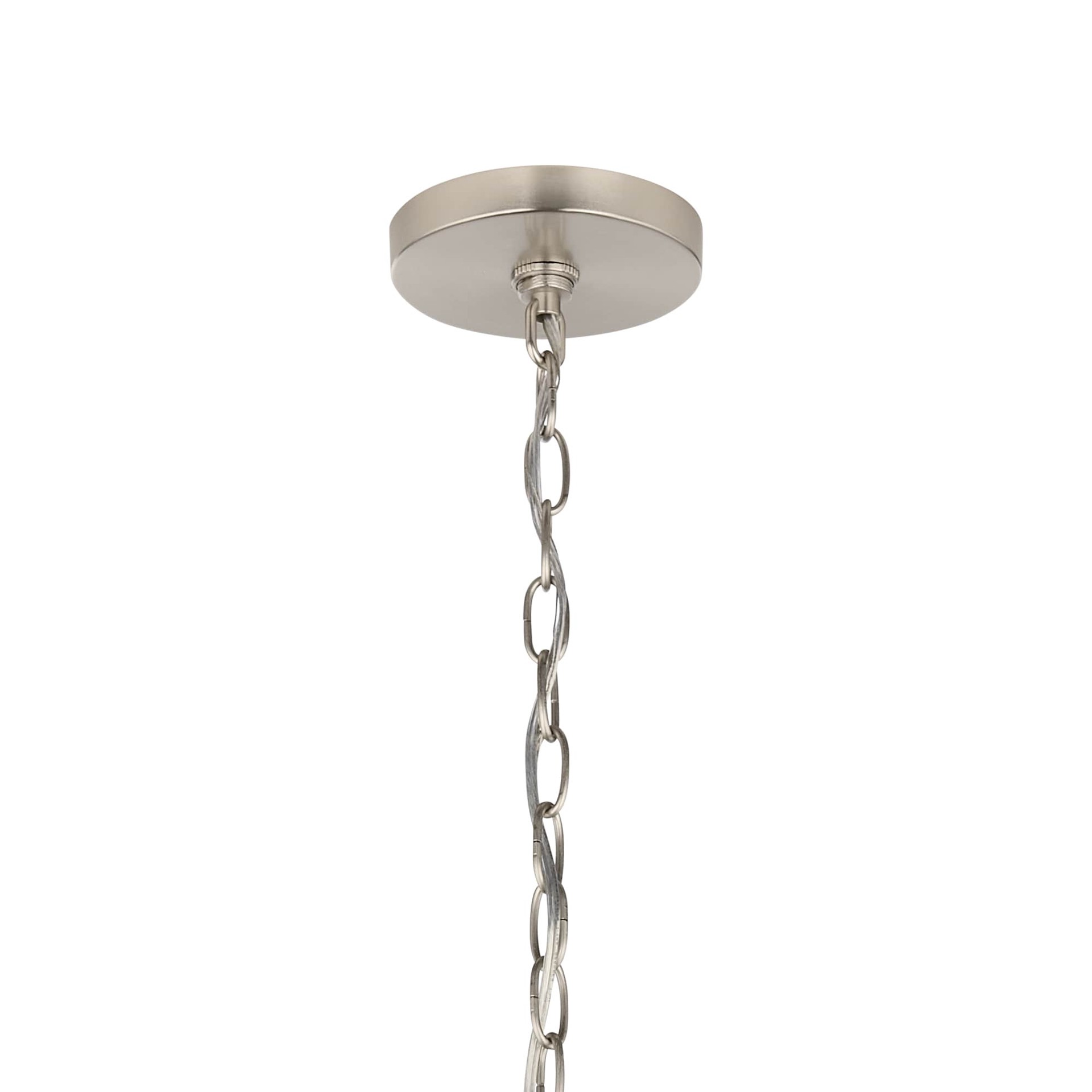 slide 6 of 6, allen + roth Lewis 5 -Light Brushed Nickel Traditional For Use in Bedrooms, Dining Rooms, Foyers, Kitchens, Living Rooms Chandelier, 1 ct