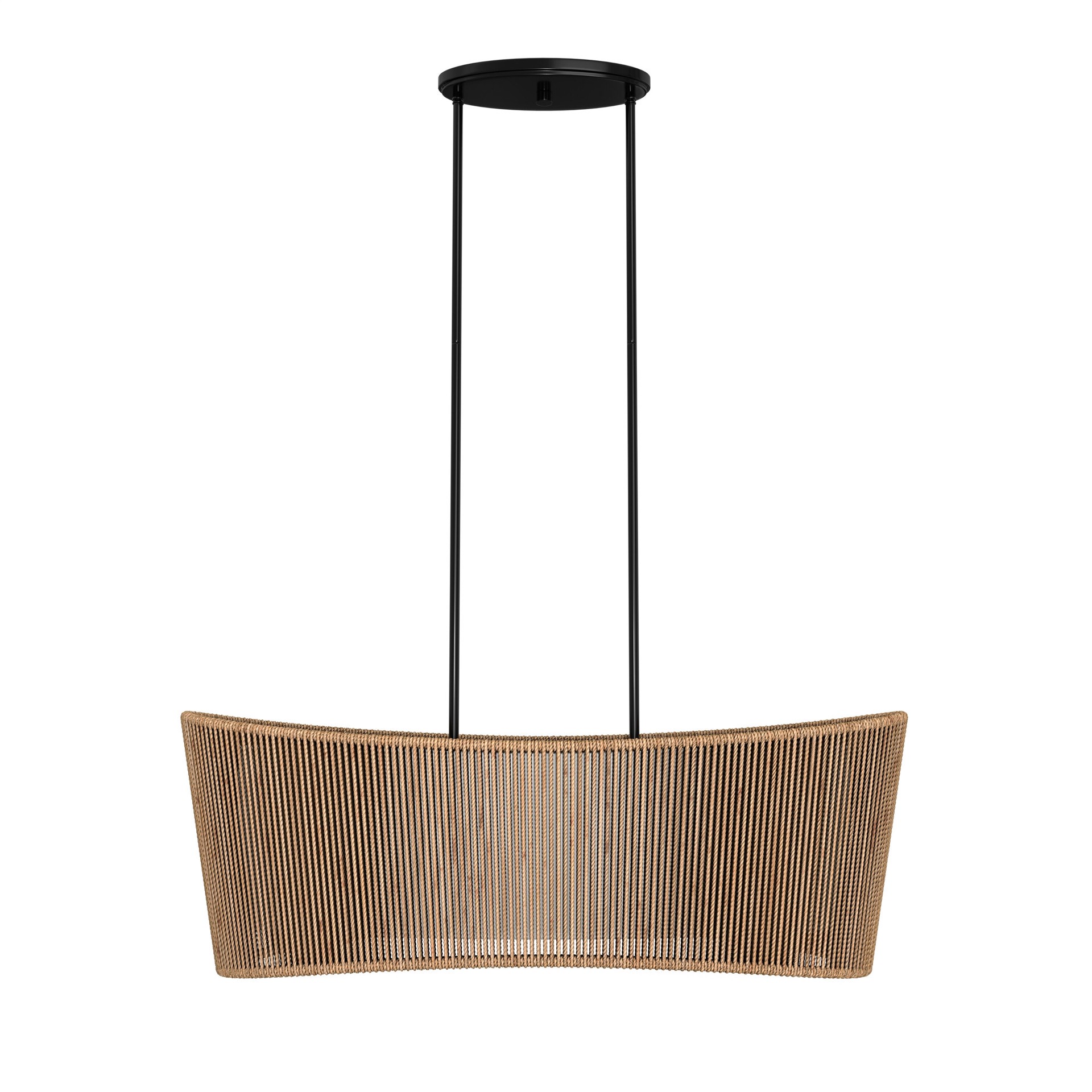 slide 2 of 6, Origin 21 Sefina 4 -Light Matte Black Bohemian/global Linear Medium Hanging Kitchen island light, 1 ct