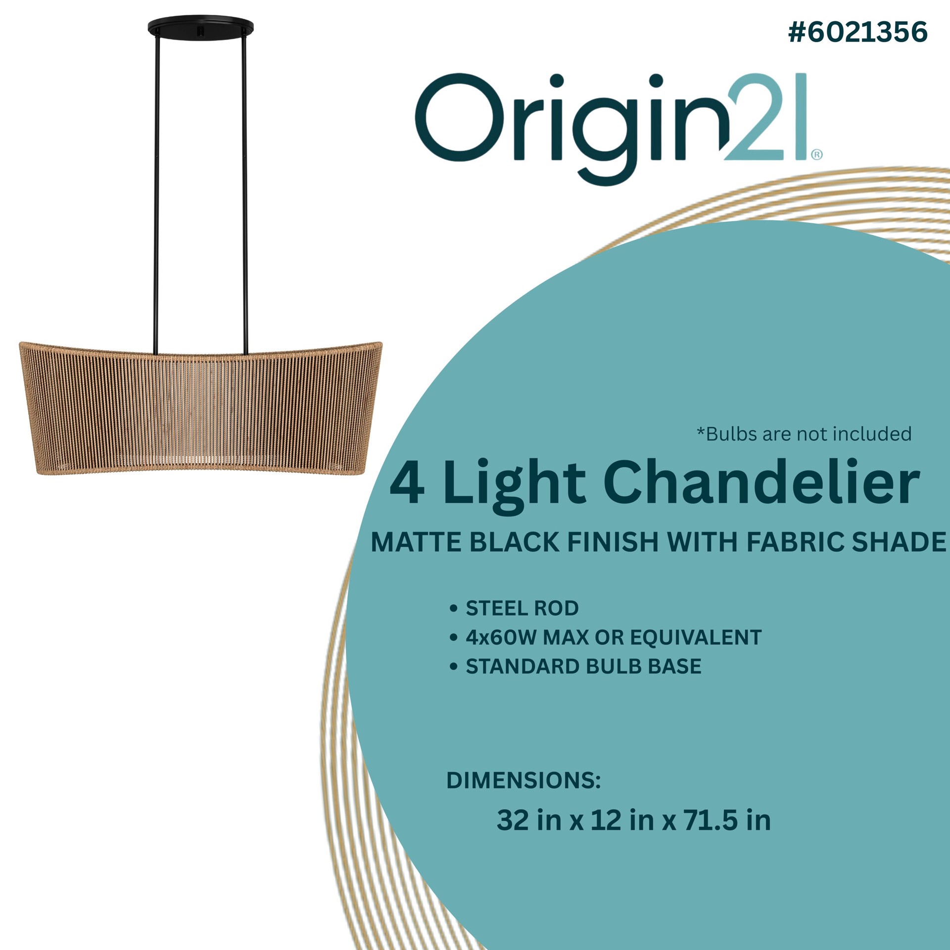 slide 3 of 6, Origin 21 Sefina 4 -Light Matte Black Bohemian/global Linear Medium Hanging Kitchen island light, 1 ct