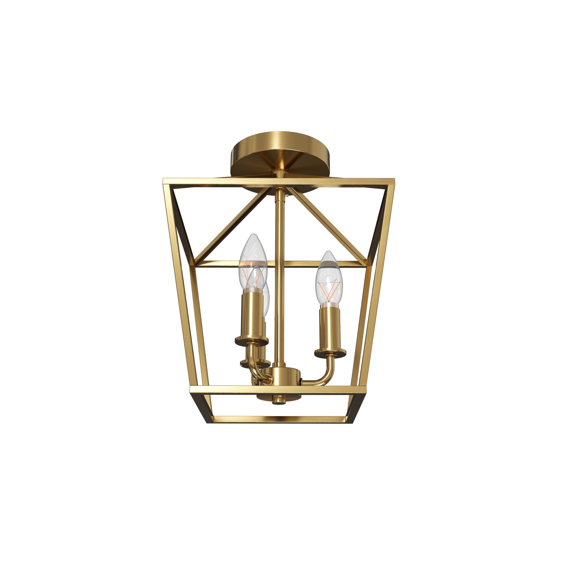 slide 6 of 6, allen + roth Lane 3 -Light 10-in Gold Indoor/Outdoor Semi Flush Mount Light, 1 ct