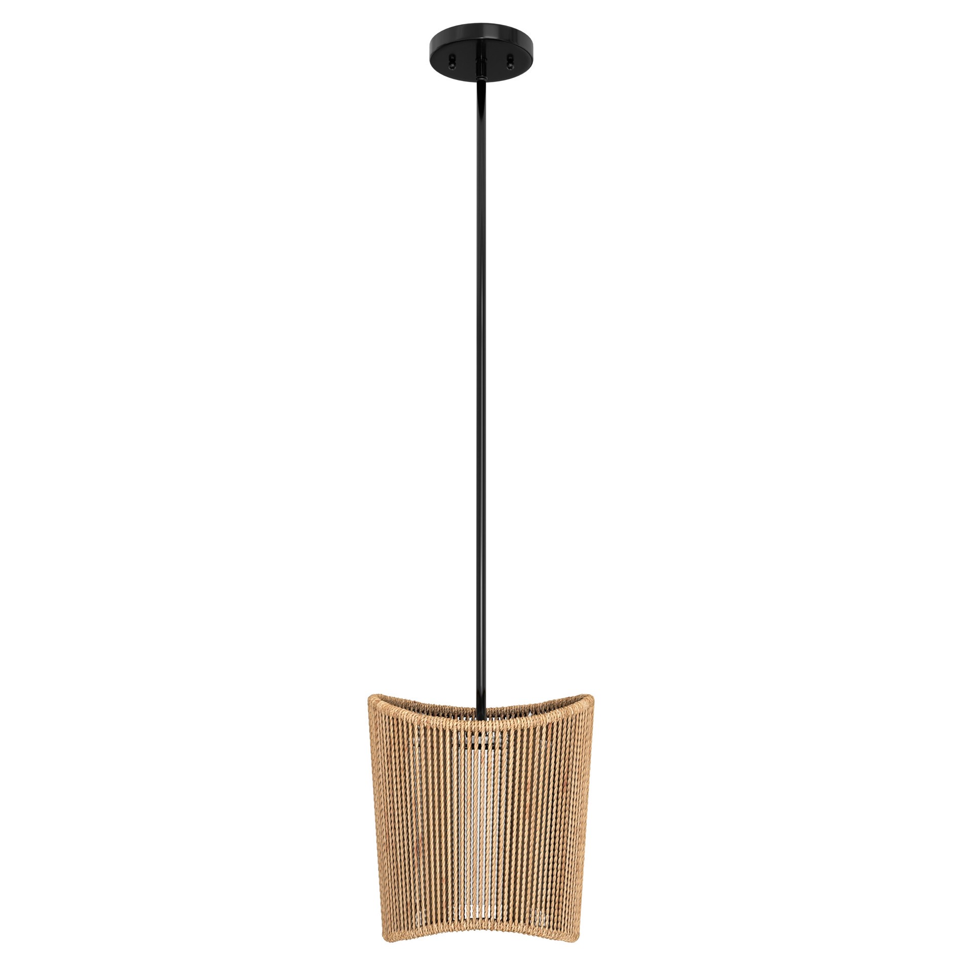 slide 2 of 6, Origin 21 Sefina 1 -Light Matte Black Bohemian/global Linear Medium Hanging Pendant light, 1 ct