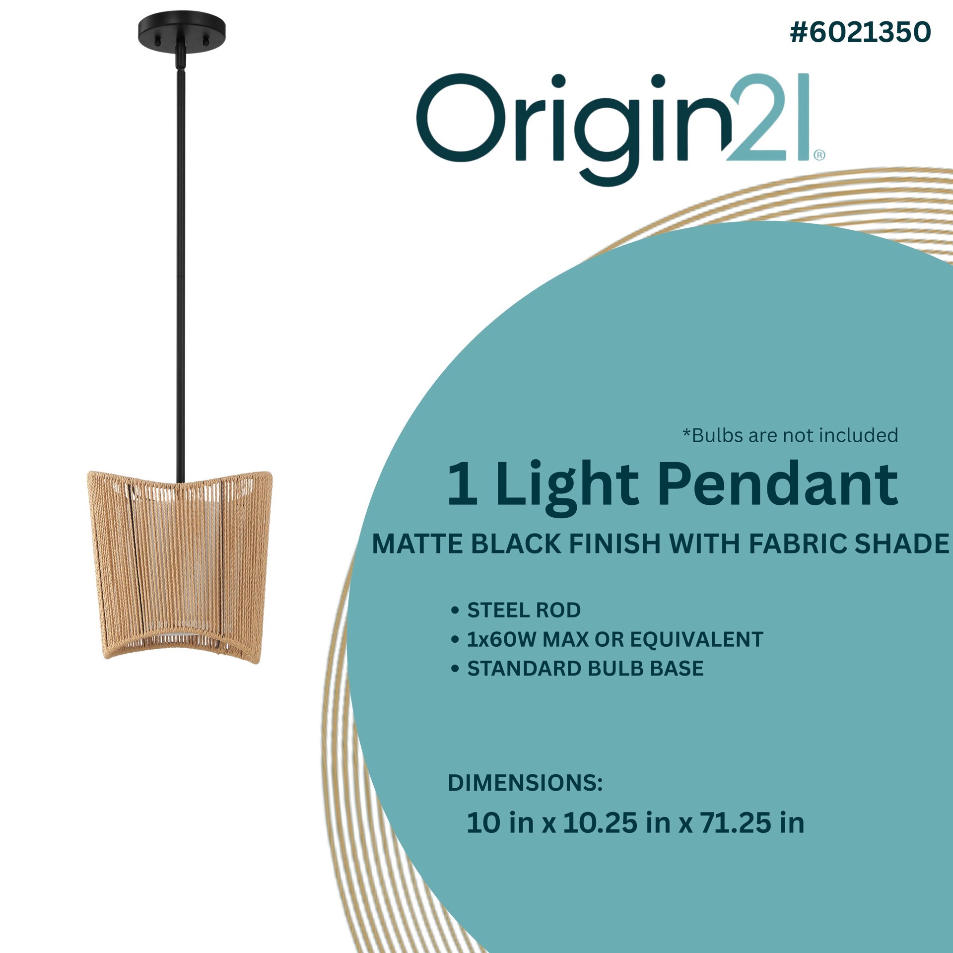 slide 3 of 6, Origin 21 Sefina 1 -Light Matte Black Bohemian/global Linear Medium Hanging Pendant light, 1 ct