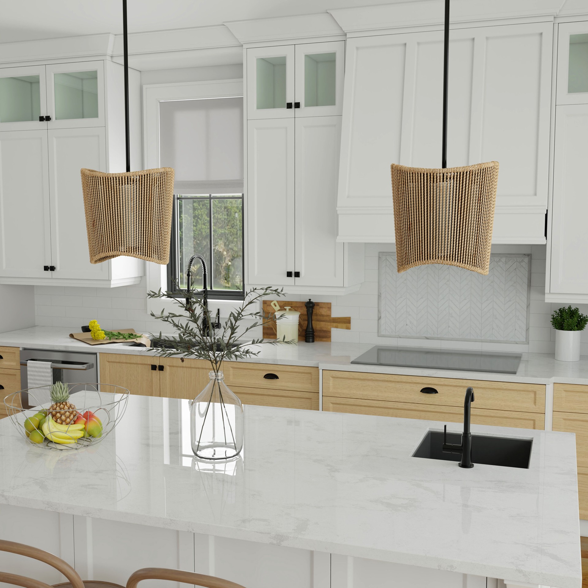 slide 5 of 6, Origin 21 Sefina 1 -Light Matte Black Bohemian/global Linear Medium Hanging Pendant light, 1 ct