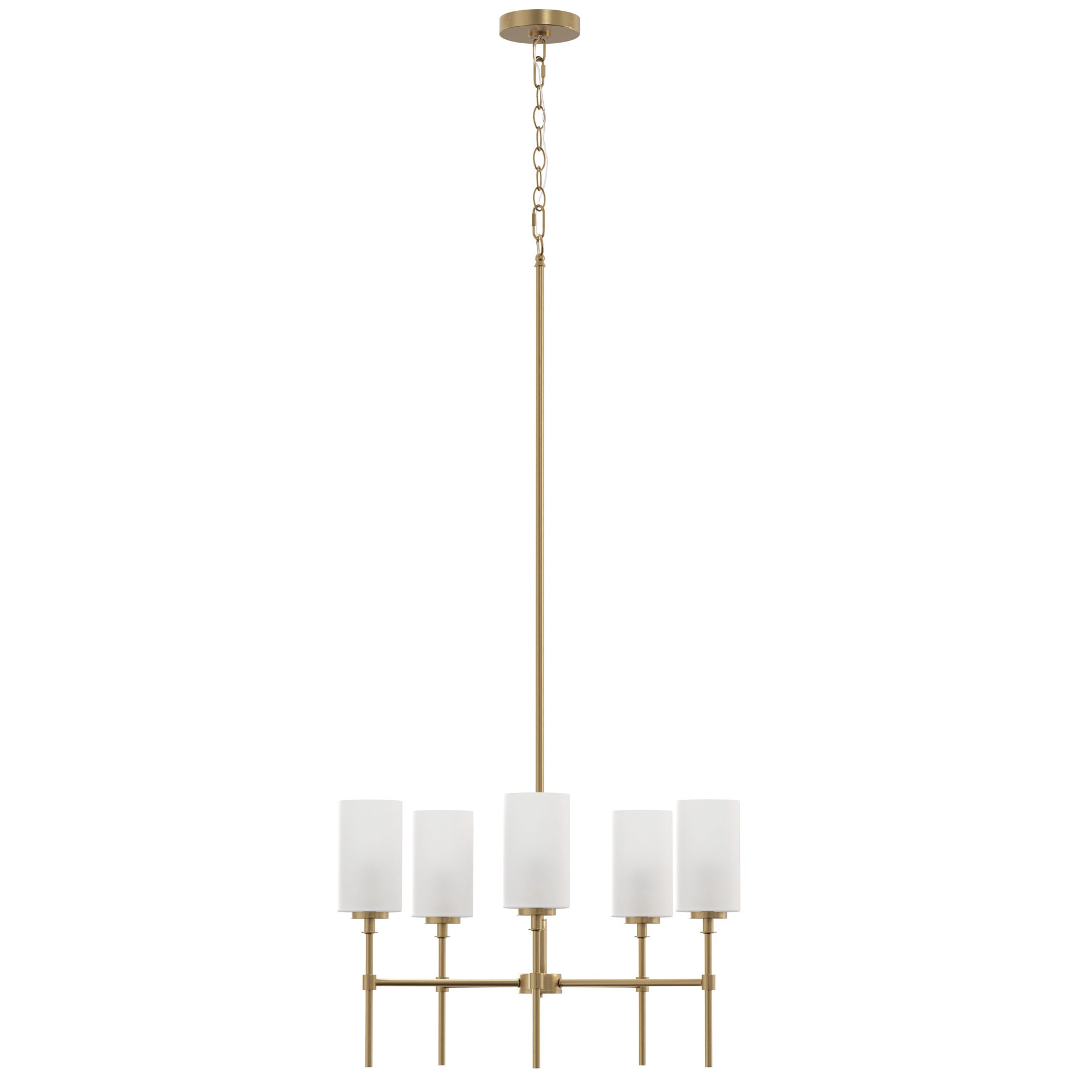 slide 2 of 6, allen + roth Emerson 5 -Light Gold Transitional For Use in Bedrooms, Dining Rooms, Foyers, Kitchens, Living Rooms Chandelier, 1 ct