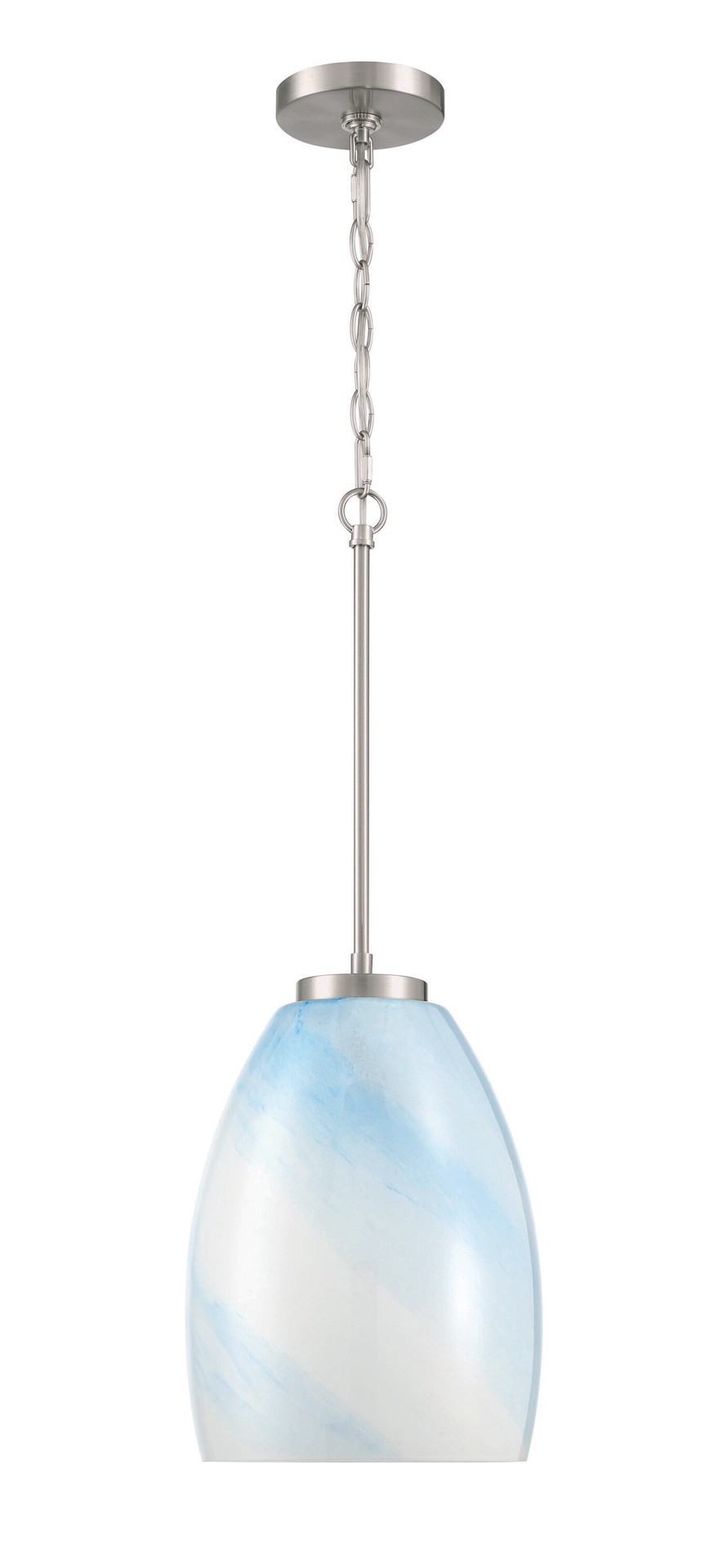 slide 2 of 6, allen + roth Sadler 1 -Light Brushed Nickel Coastal Art glass Dome Small Hanging Pendant Light, 1 ct