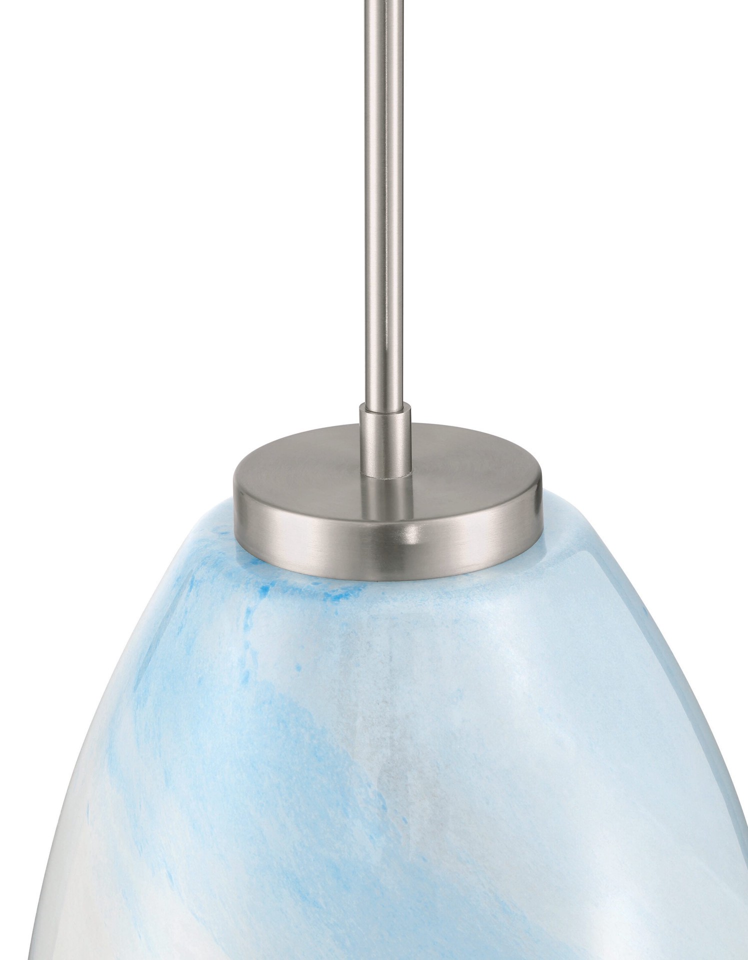 slide 6 of 6, allen + roth Sadler 1 -Light Brushed Nickel Coastal Art glass Dome Small Hanging Pendant Light, 1 ct