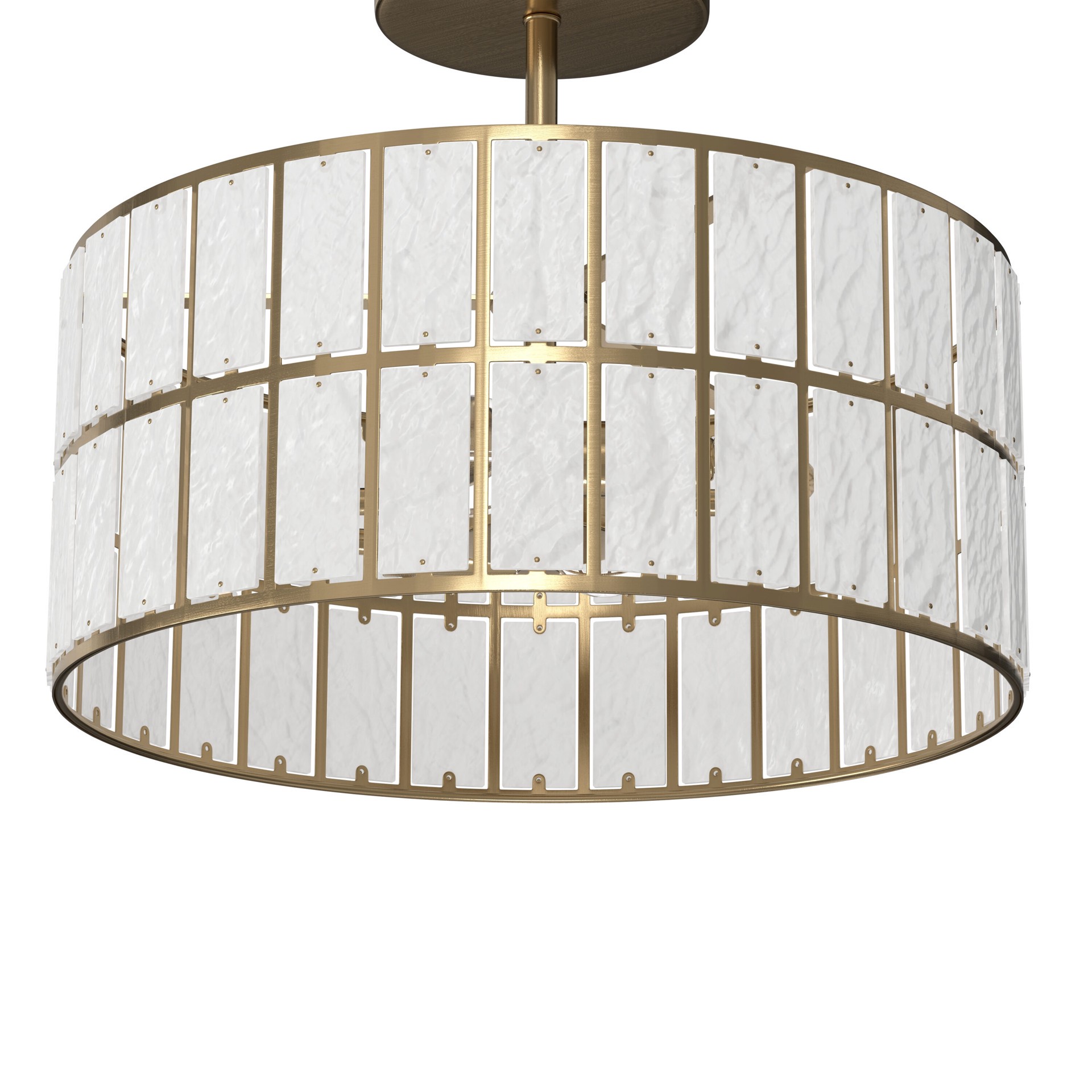 slide 6 of 6, allen + roth Barnhill 2 -Light 13.25-in Gold Indoor/Outdoor Semi Flush Mount Light, 1 ct