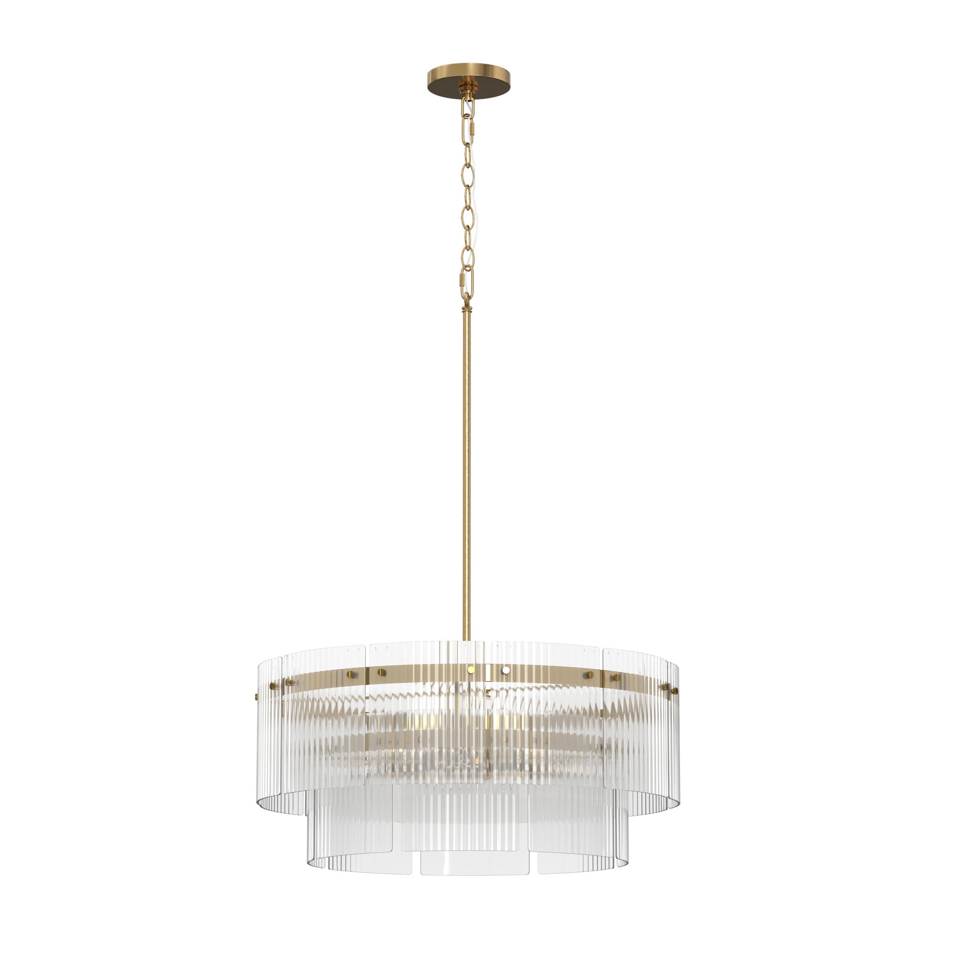 slide 2 of 6, Origin 21 Mackenzie 4 -Light Gold Transitional Capiz For Use in Bedrooms, Dining Rooms, Foyers, Kitchens, Living Rooms Chandelier, 1 ct