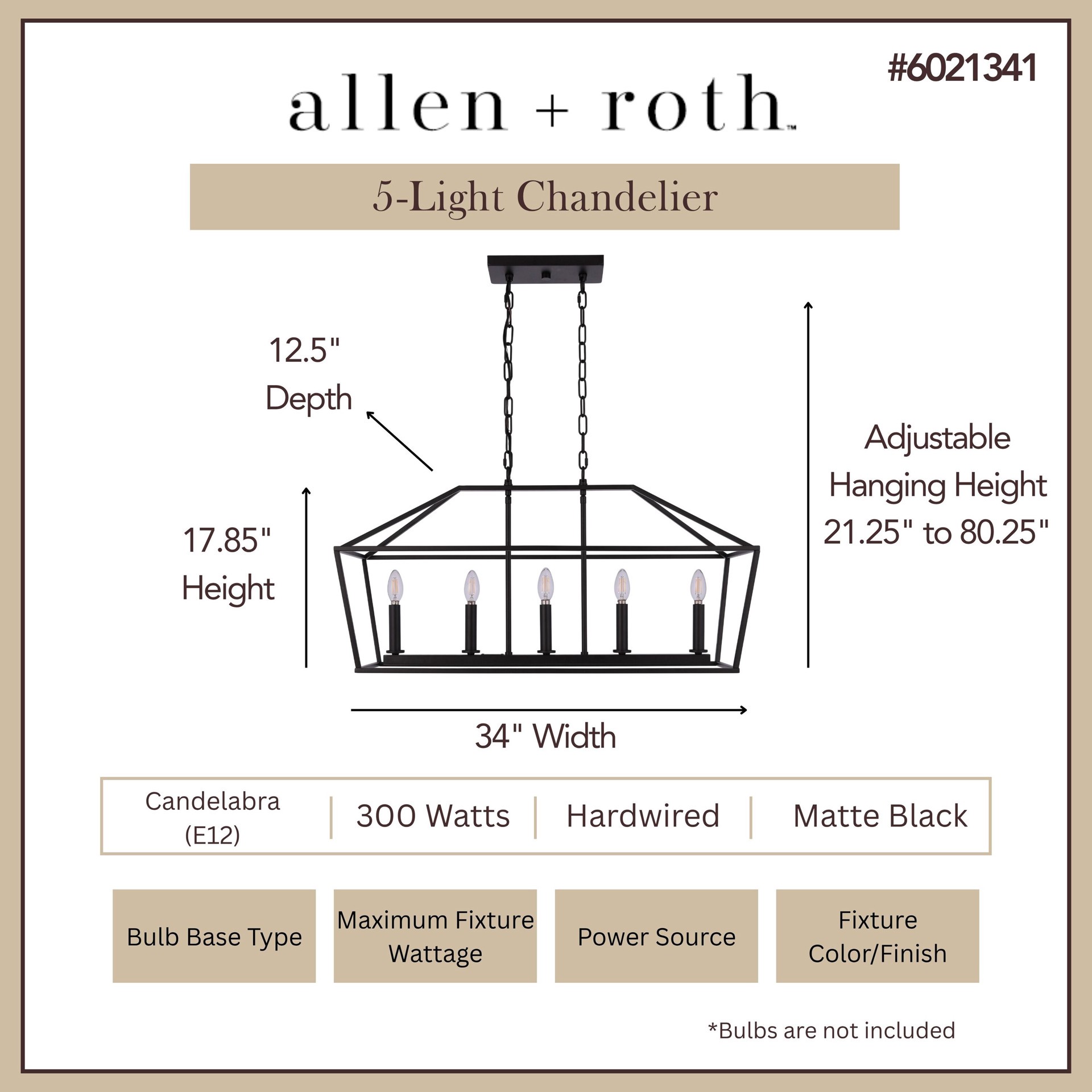 slide 3 of 6, allen + roth Lane 5 -Light Matte Black Transitional Linear Medium Indoor/Outdoor Hanging Kitchen island light, 1 ct