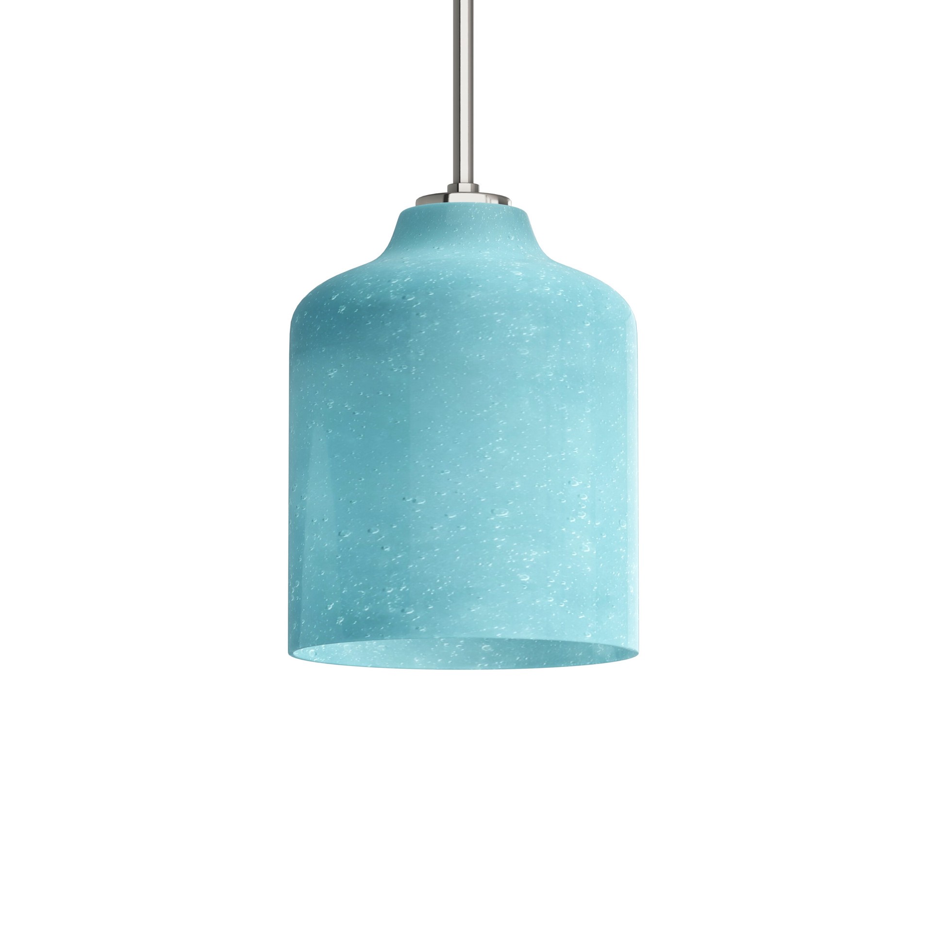 slide 6 of 6, allen + roth Belhaven 1 -Light Brushed Nickel Coastal Art glass Dome Small Hanging Pendant light, 1 ct