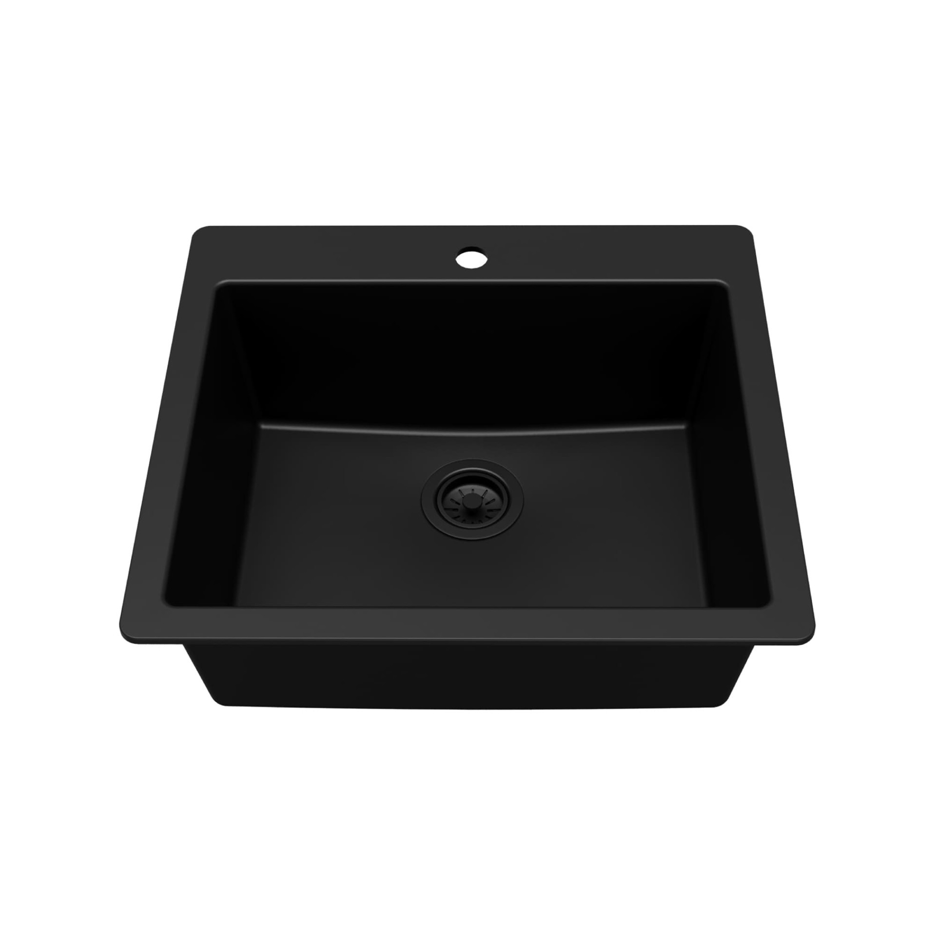 slide 2 of 6, allen + roth Kaiden Drop-in or undermount 25-in x 22-in Quartz Single bowl Kitchen Sink, 1 ct