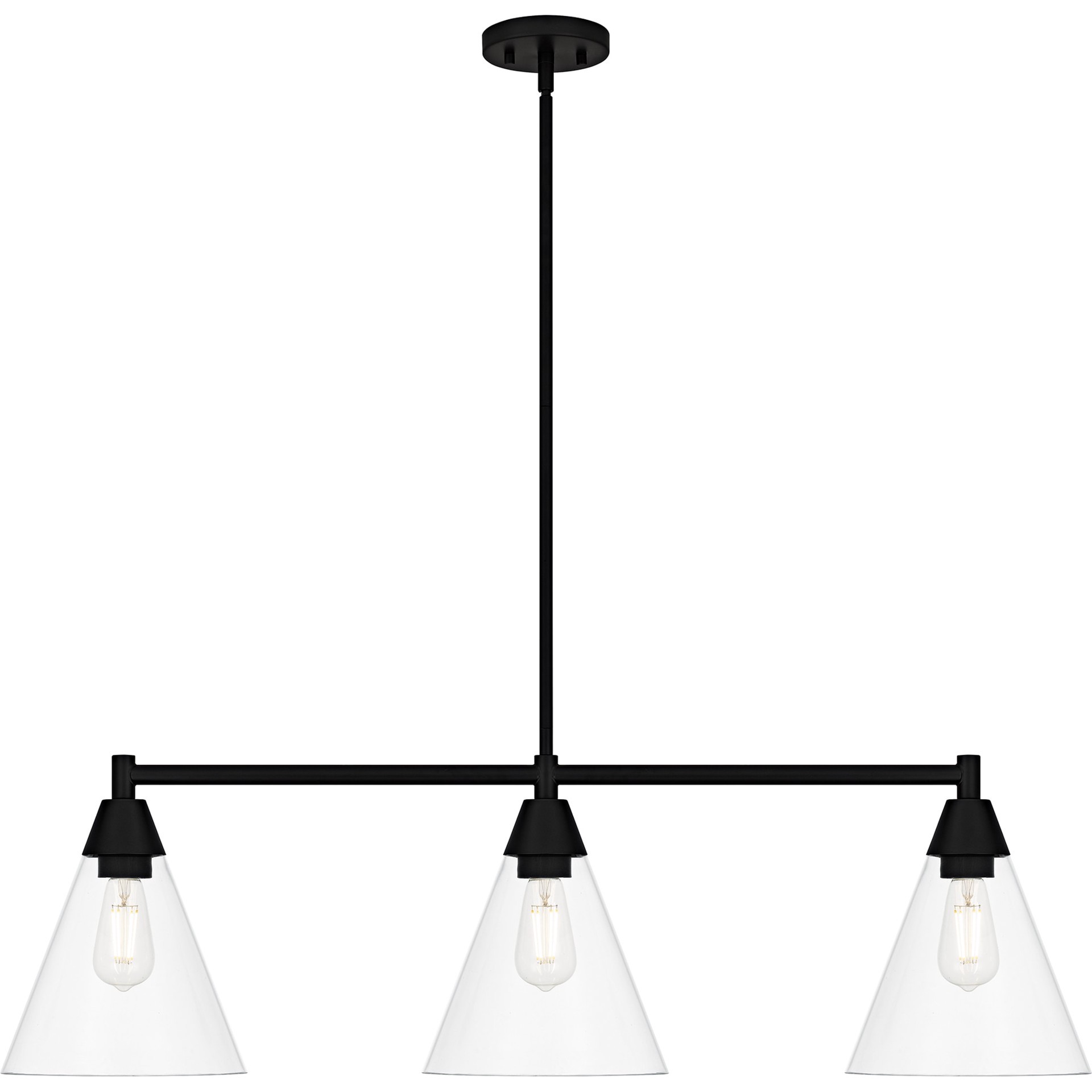 slide 3 of 6, allen + roth Walden 3 -Light Matte Black Modern/contemporary For Use in Bathrooms, Bedrooms, Dining Rooms, Foyers, Kitchens, Living Rooms Chandelier, 1 ct