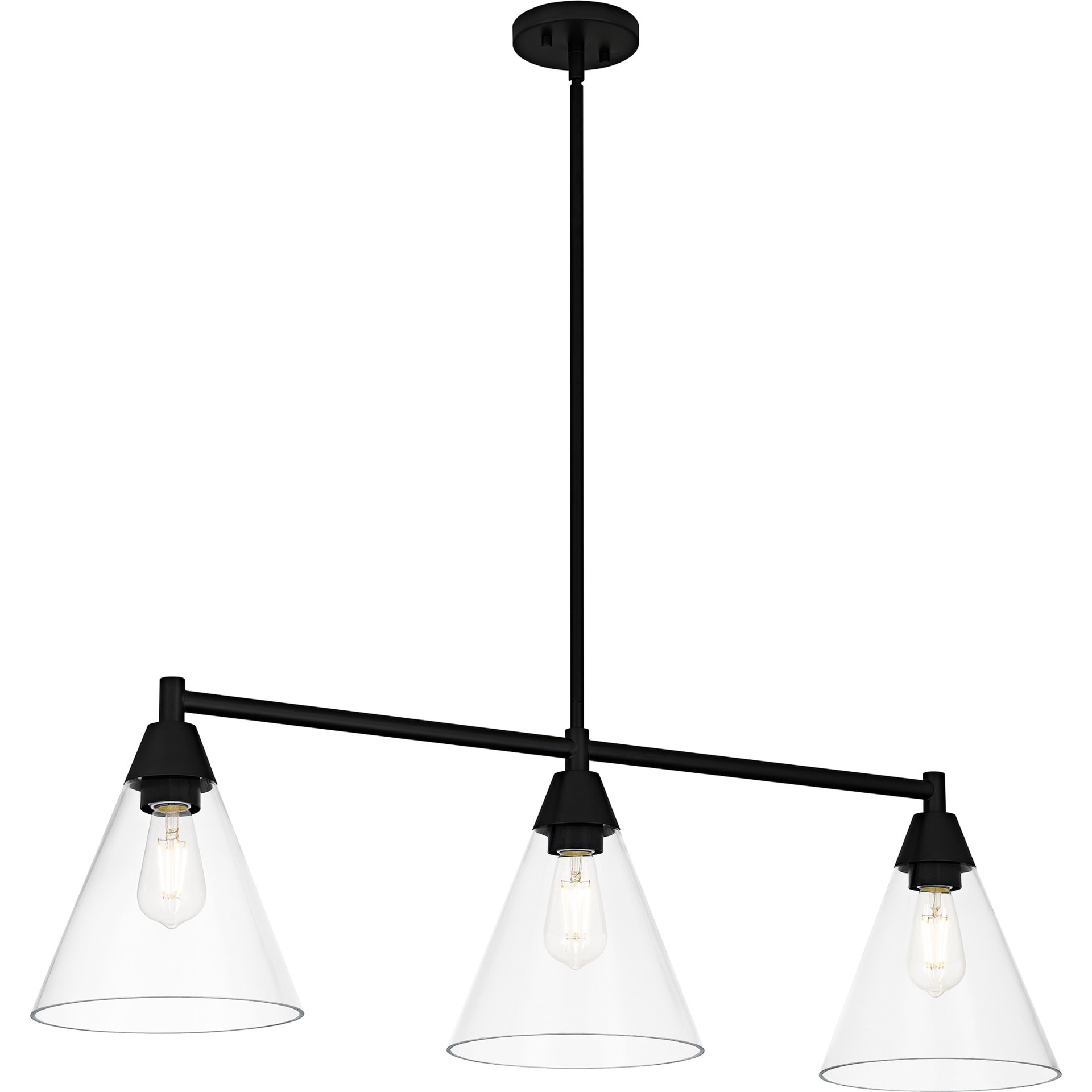 slide 2 of 6, allen + roth Walden 3 -Light Matte Black Modern/contemporary For Use in Bathrooms, Bedrooms, Dining Rooms, Foyers, Kitchens, Living Rooms Chandelier, 1 ct