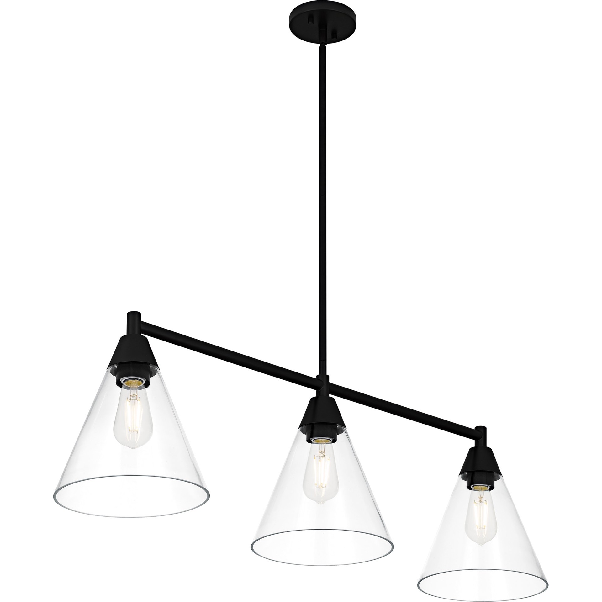 slide 6 of 6, allen + roth Walden 3 -Light Matte Black Modern/contemporary For Use in Bathrooms, Bedrooms, Dining Rooms, Foyers, Kitchens, Living Rooms Chandelier, 1 ct