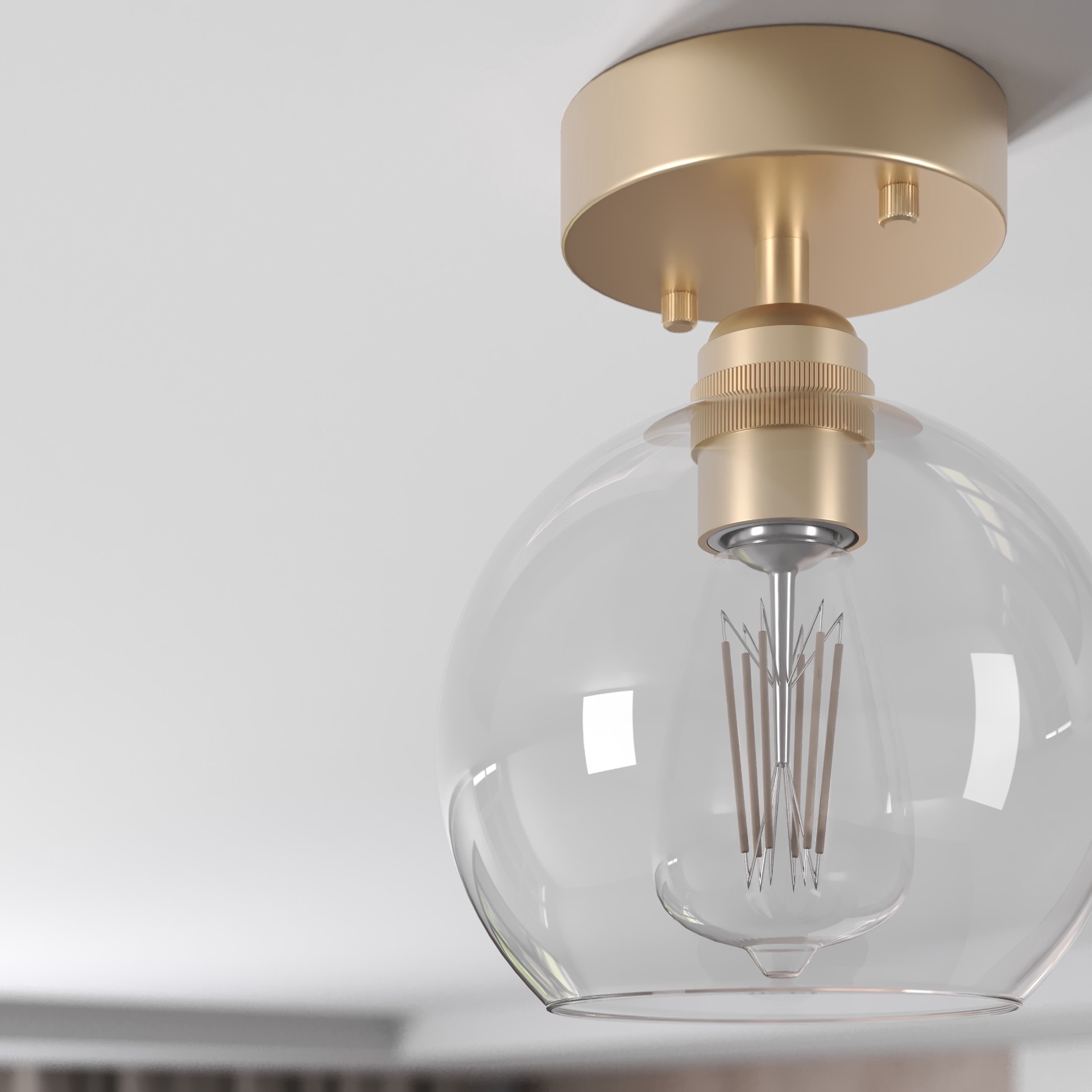 slide 2 of 6, Origin 21 KOLTEN 1 -Light 7.09-in Matte Gold Semi Flush Mount Light, 1 ct