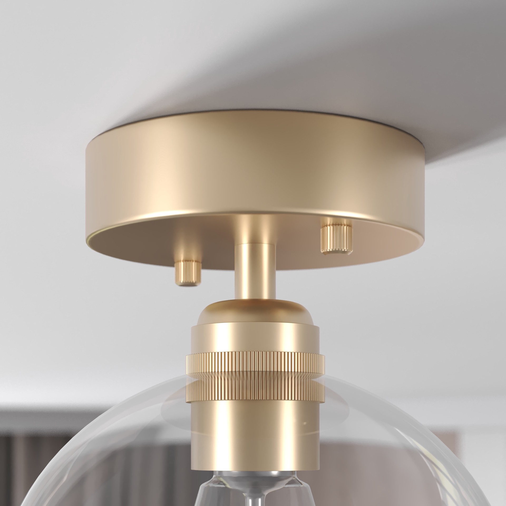 slide 3 of 6, Origin 21 KOLTEN 1 -Light 7.09-in Matte Gold Semi Flush Mount Light, 1 ct