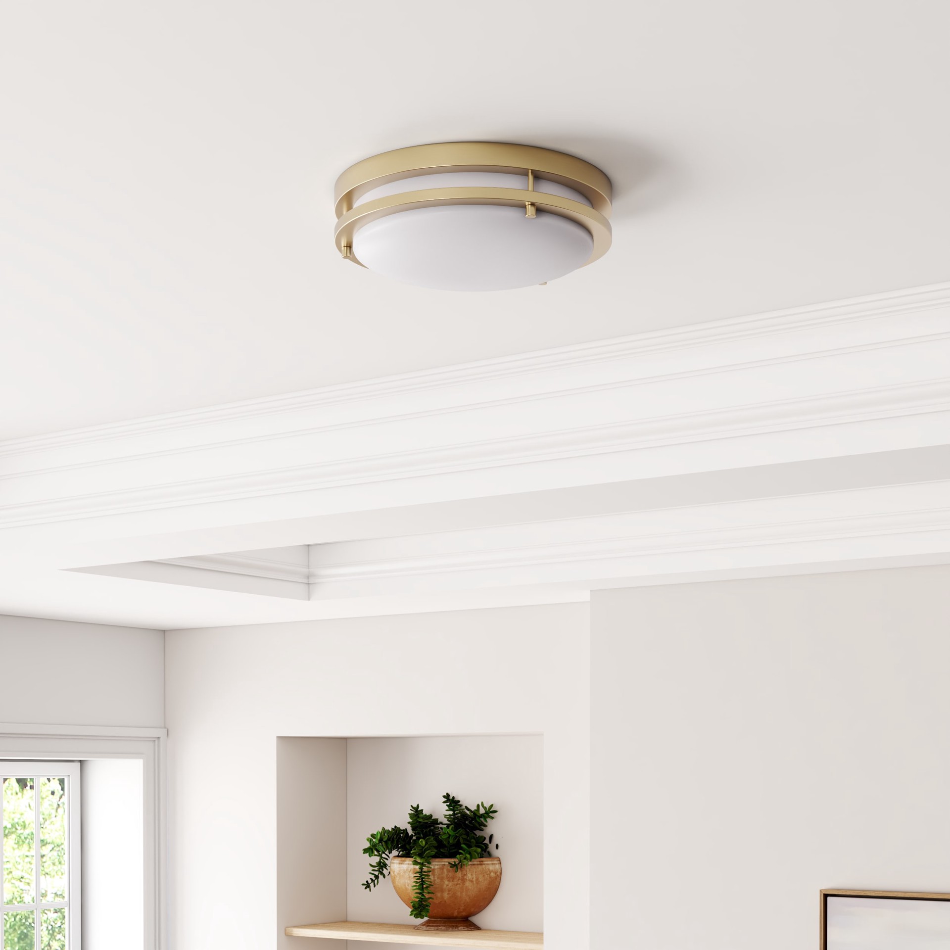 slide 4 of 6, Project Source 1 -Light 11-in Matte Gold Integrated LED Flush Mount Light, 1 ct