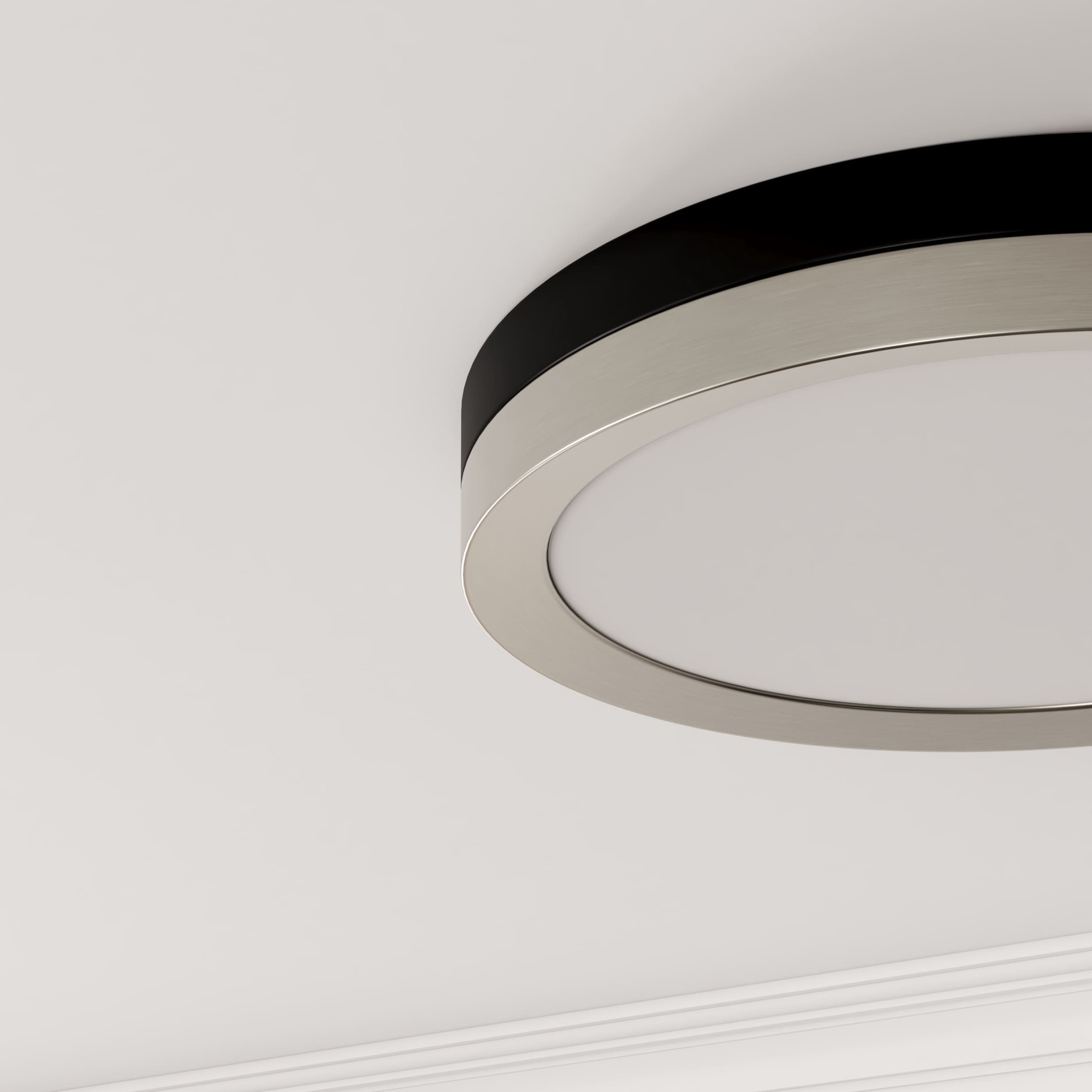 slide 2 of 6, Project Source 1 -Light 13.11-in Matte Black Integrated LED Flush Mount Light and Remote Control Included, 1 ct