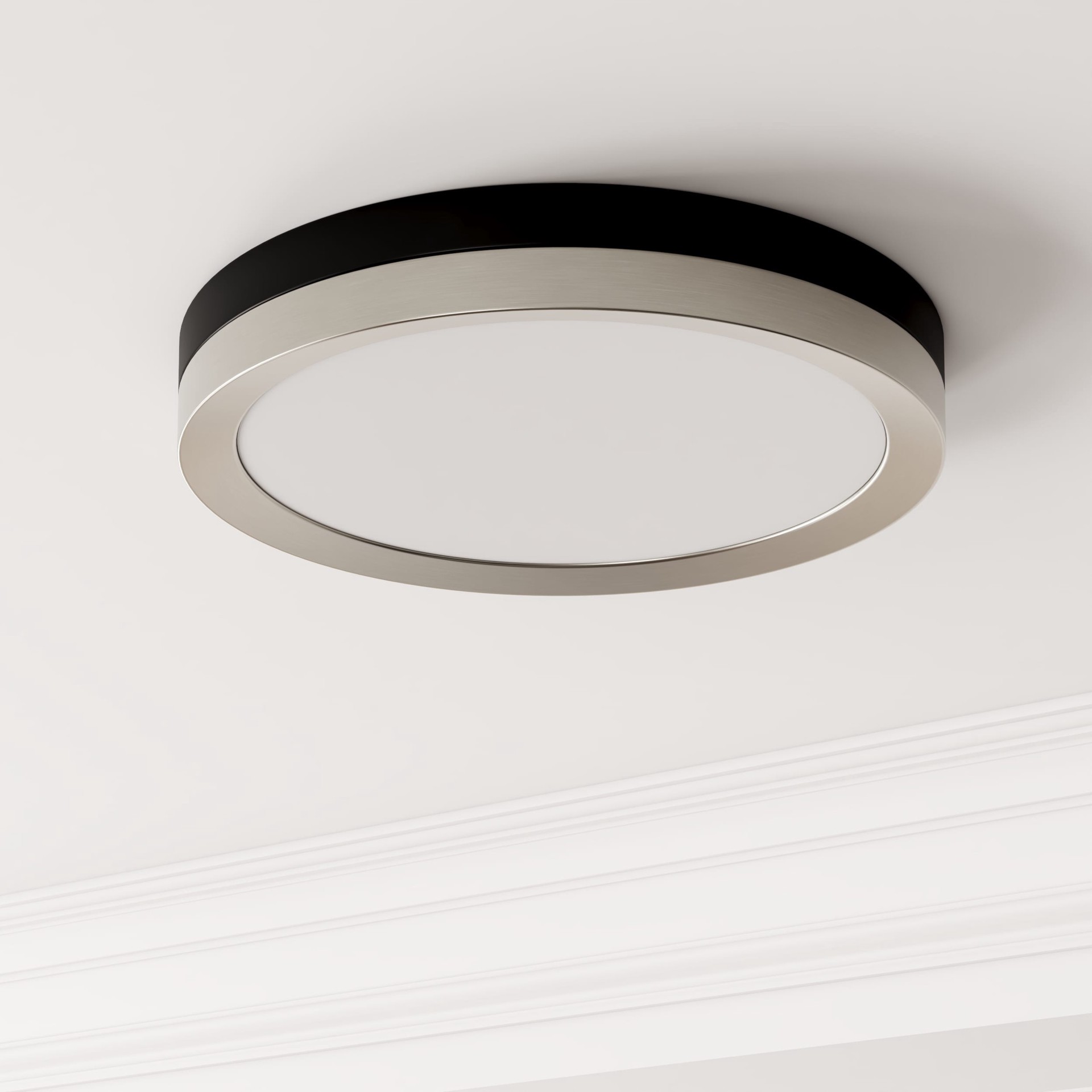 slide 5 of 6, Project Source 1 -Light 13.11-in Matte Black Integrated LED Flush Mount Light and Remote Control Included, 1 ct