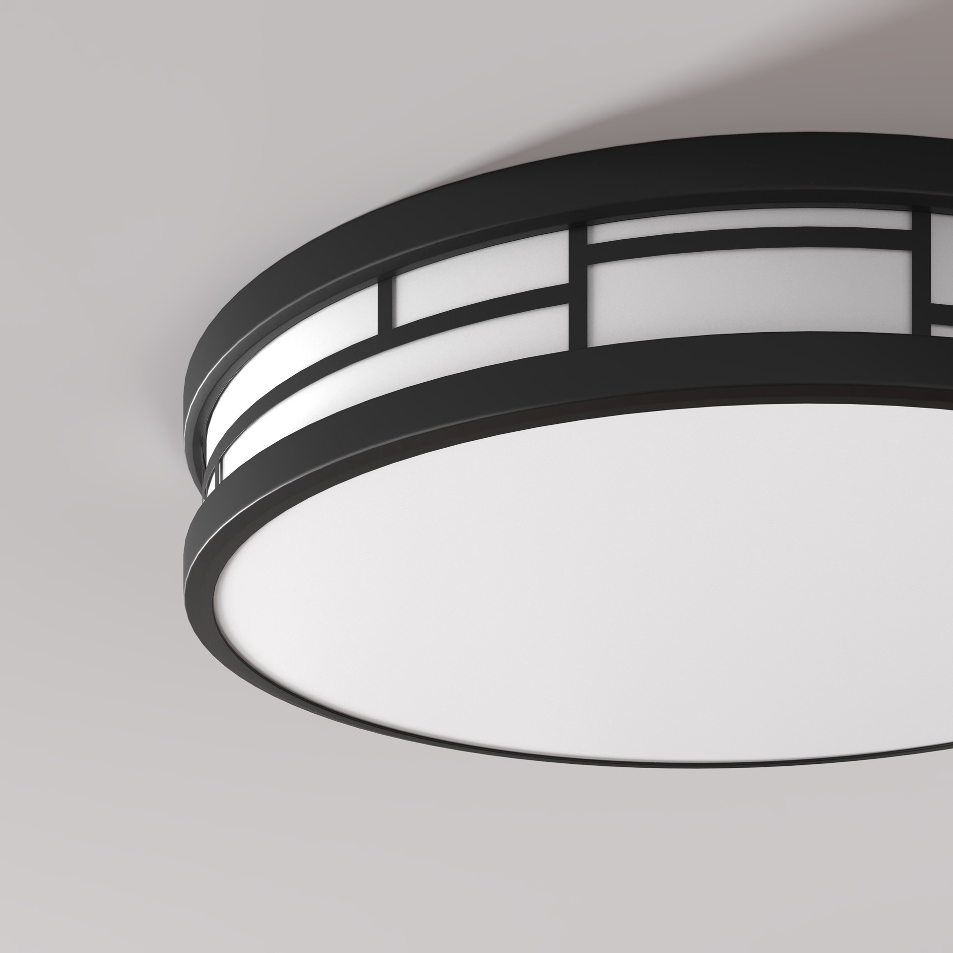 slide 2 of 6, allen + roth HUGHES 1 -Light 14-in Matte Black Integrated LED Flush Mount Light, 1 ct