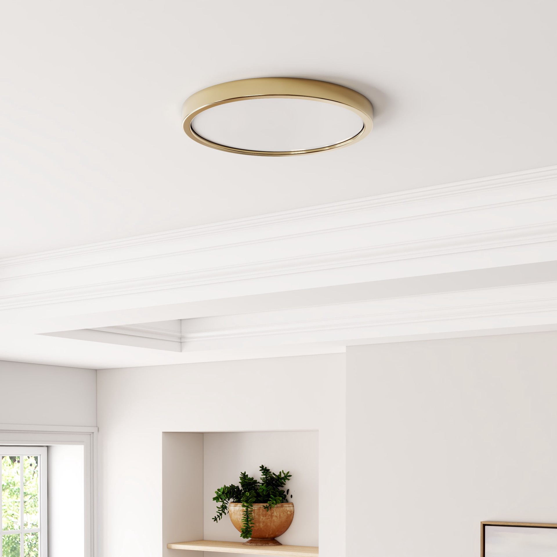 slide 4 of 6, Project Source 1 -Light 13-in Matte Gold Integrated LED Flush Mount Light, 1 ct