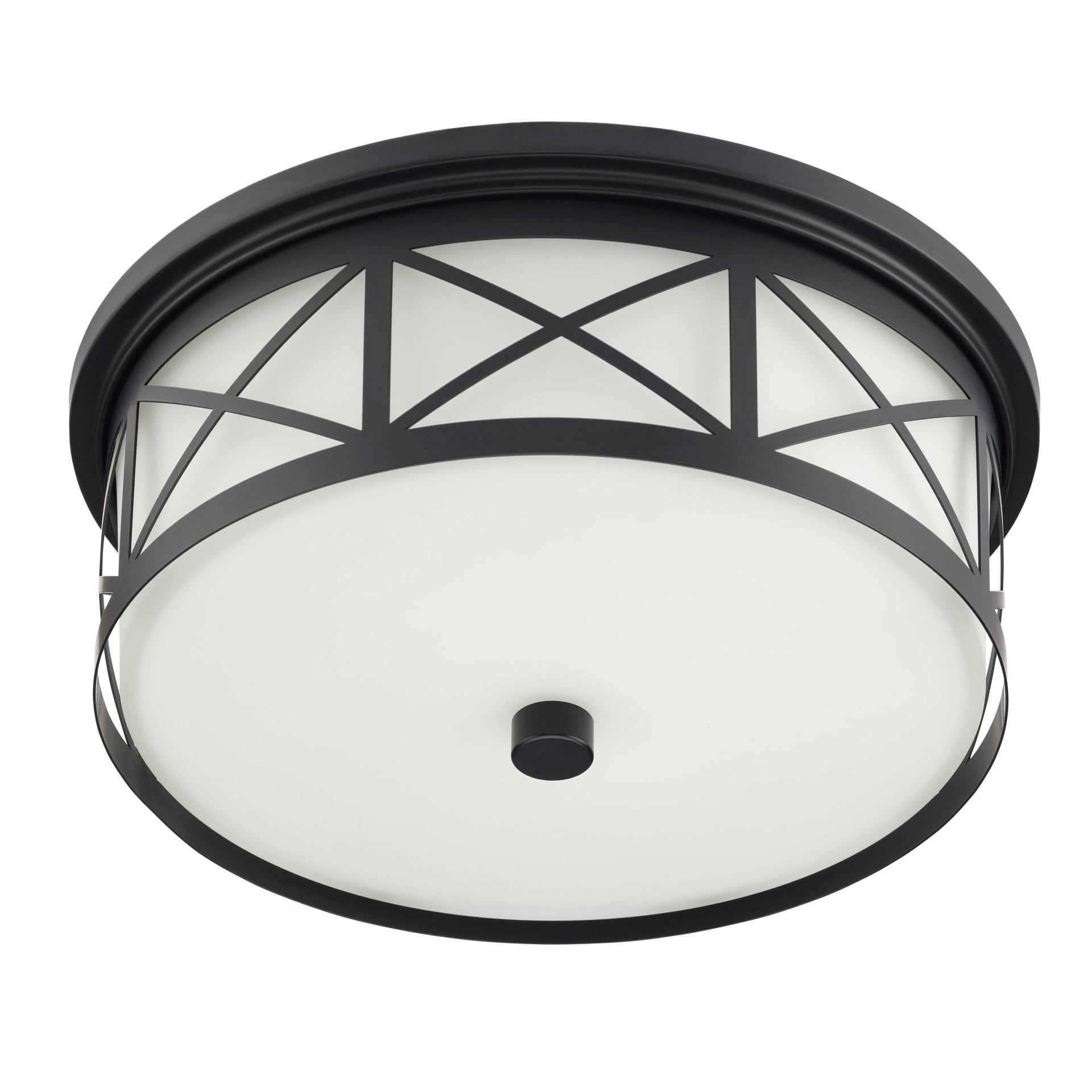slide 6 of 6, allen + roth Hilton 1 -Light 14-in Matte Black Integrated LED Flush Mount Light, 1 ct