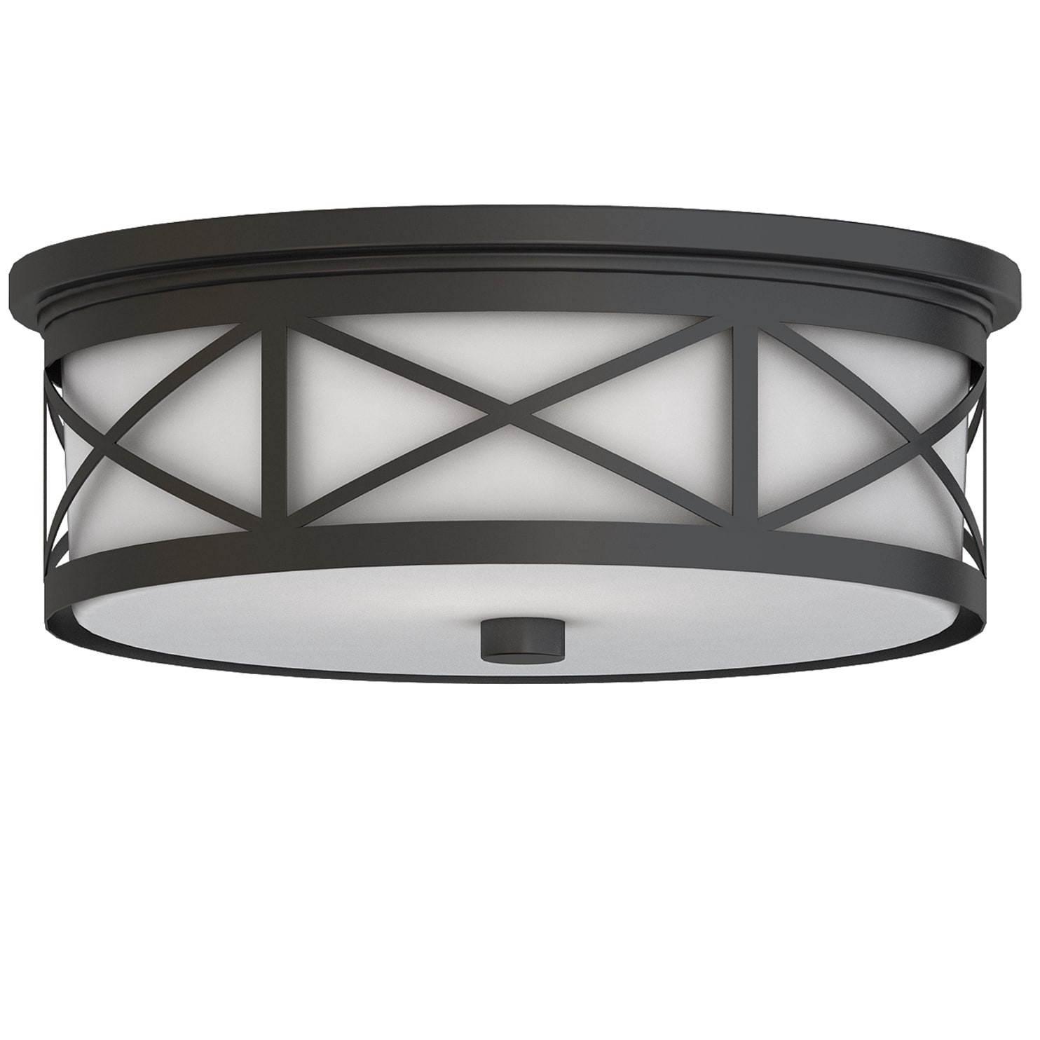 slide 4 of 6, allen + roth Hilton 1 -Light 14-in Matte Black Integrated LED Flush Mount Light, 1 ct