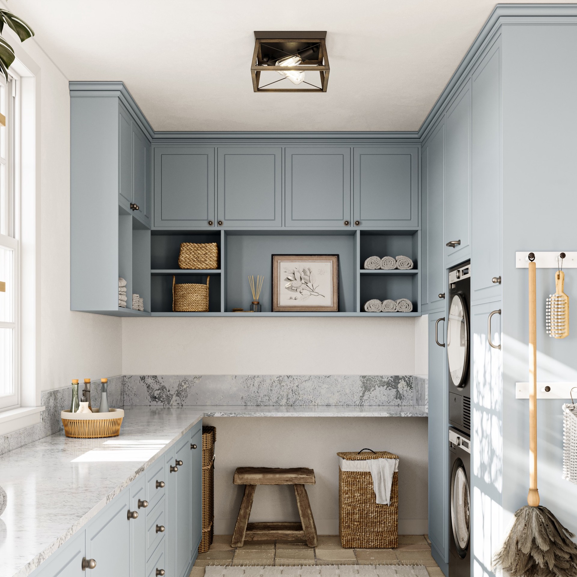 slide 2 of 6, allen + roth Heritage 2 -Light 12-in Matte Black Flush Mount Light, 1 ct