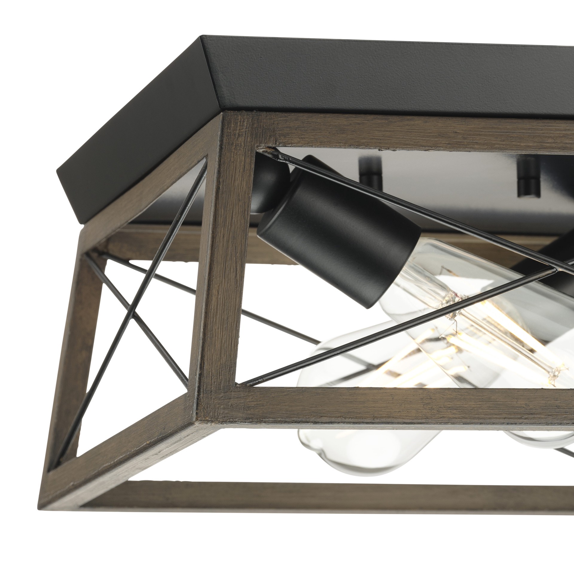 slide 5 of 6, allen + roth Heritage 2 -Light 12-in Matte Black Flush Mount Light, 1 ct